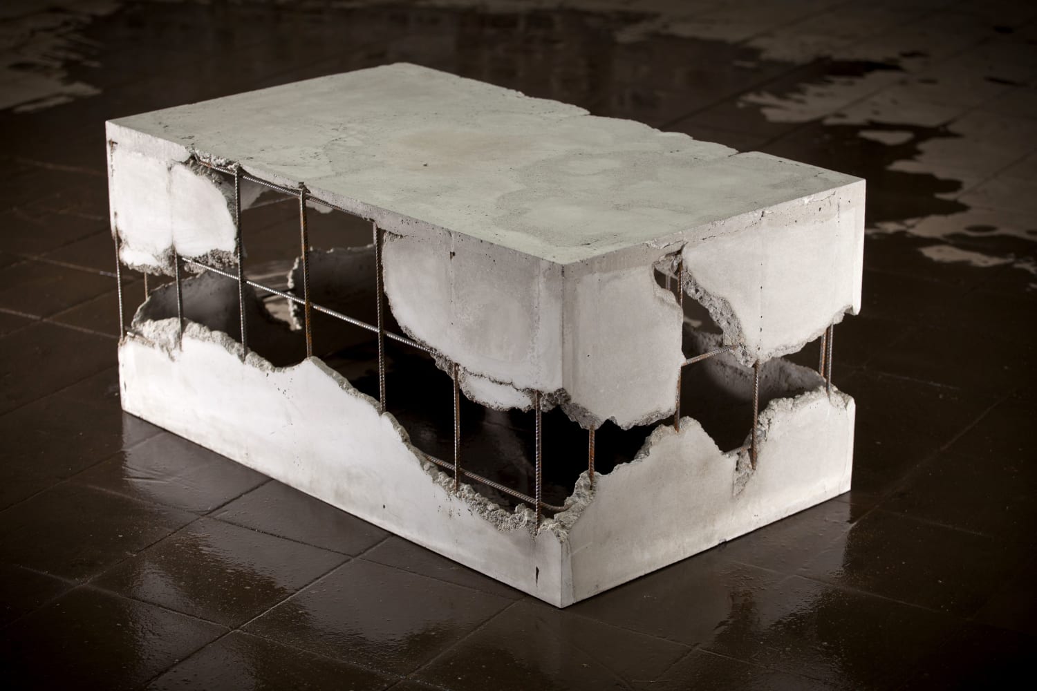Brutalist concrete coffee table