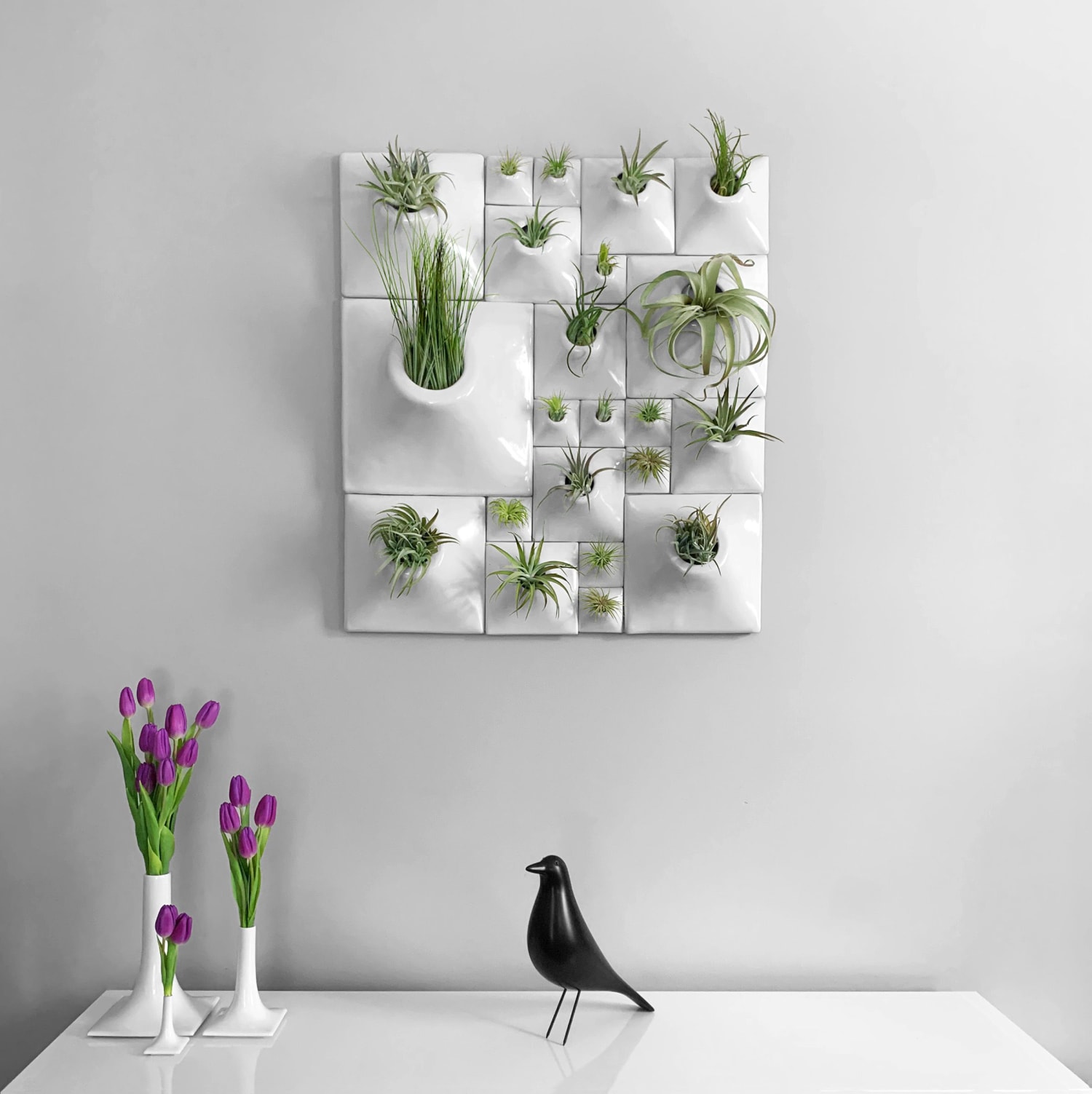 Abstract white wall planter