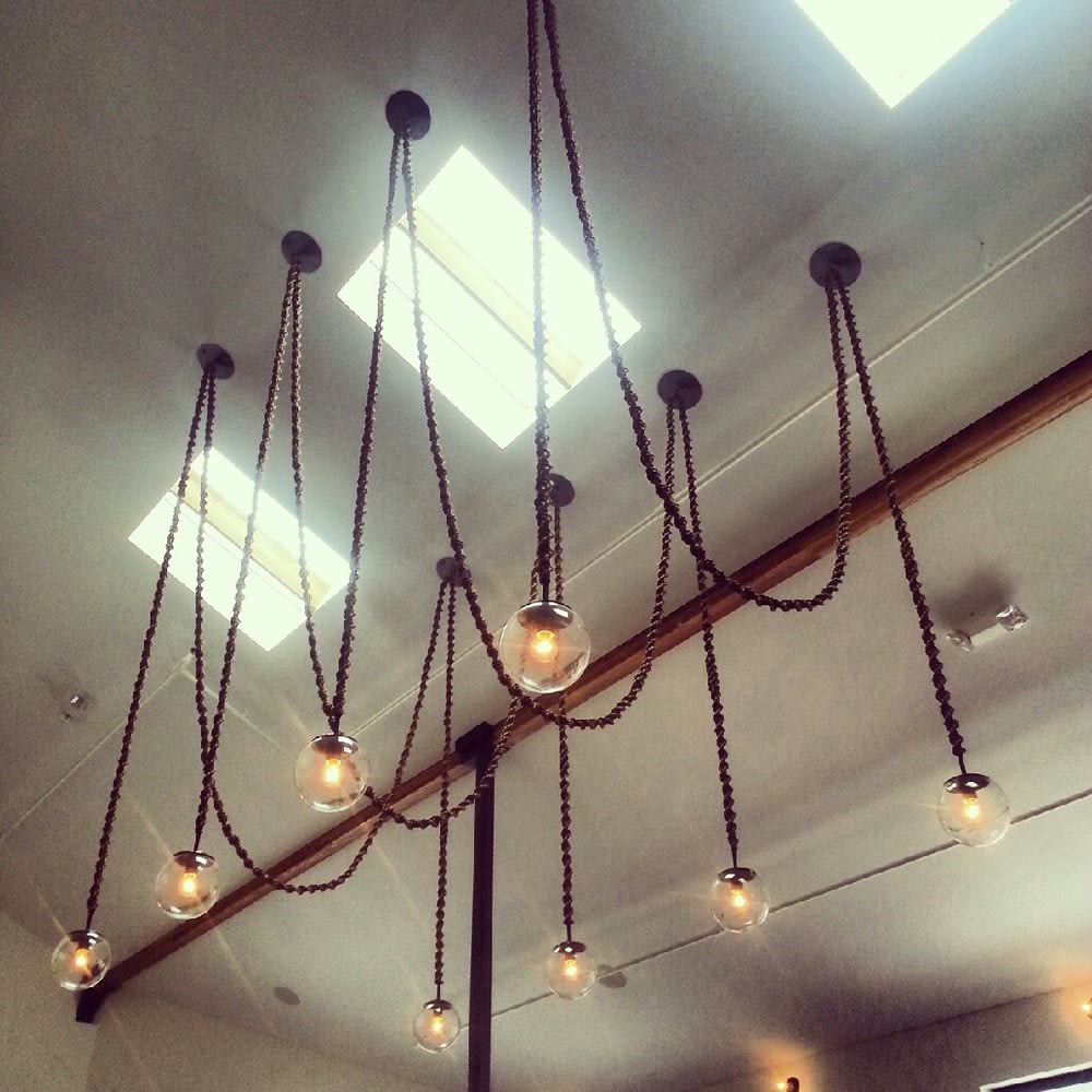 Lighting by Robert Lewis Studio at Farmshop (Marin), Larkspur - Light Fixtures Strung On Chains