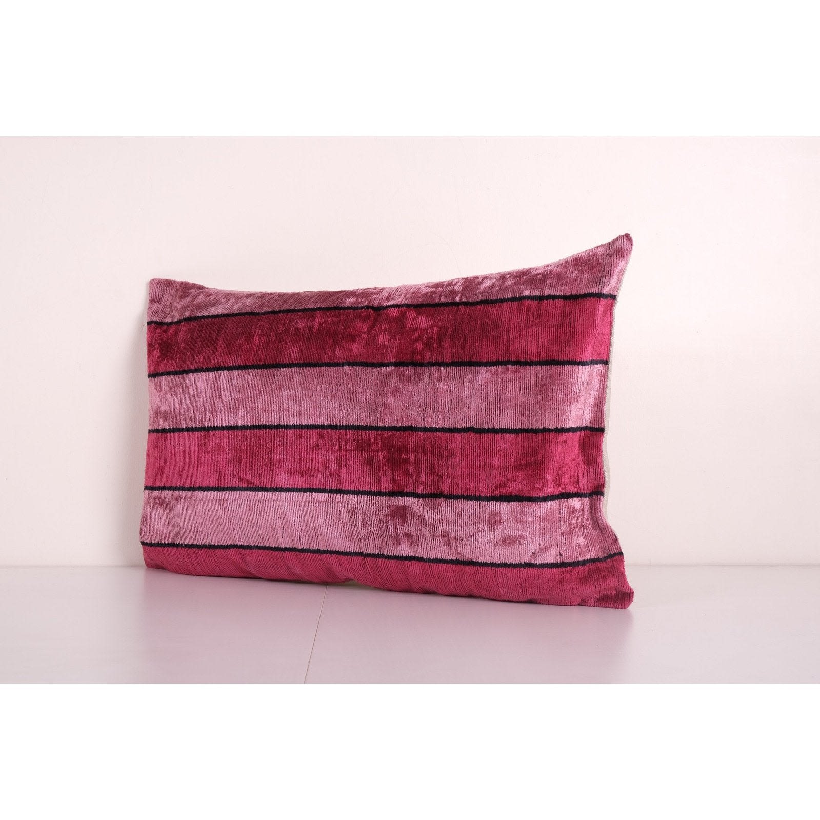 Pink velvet 2024 lumbar pillow