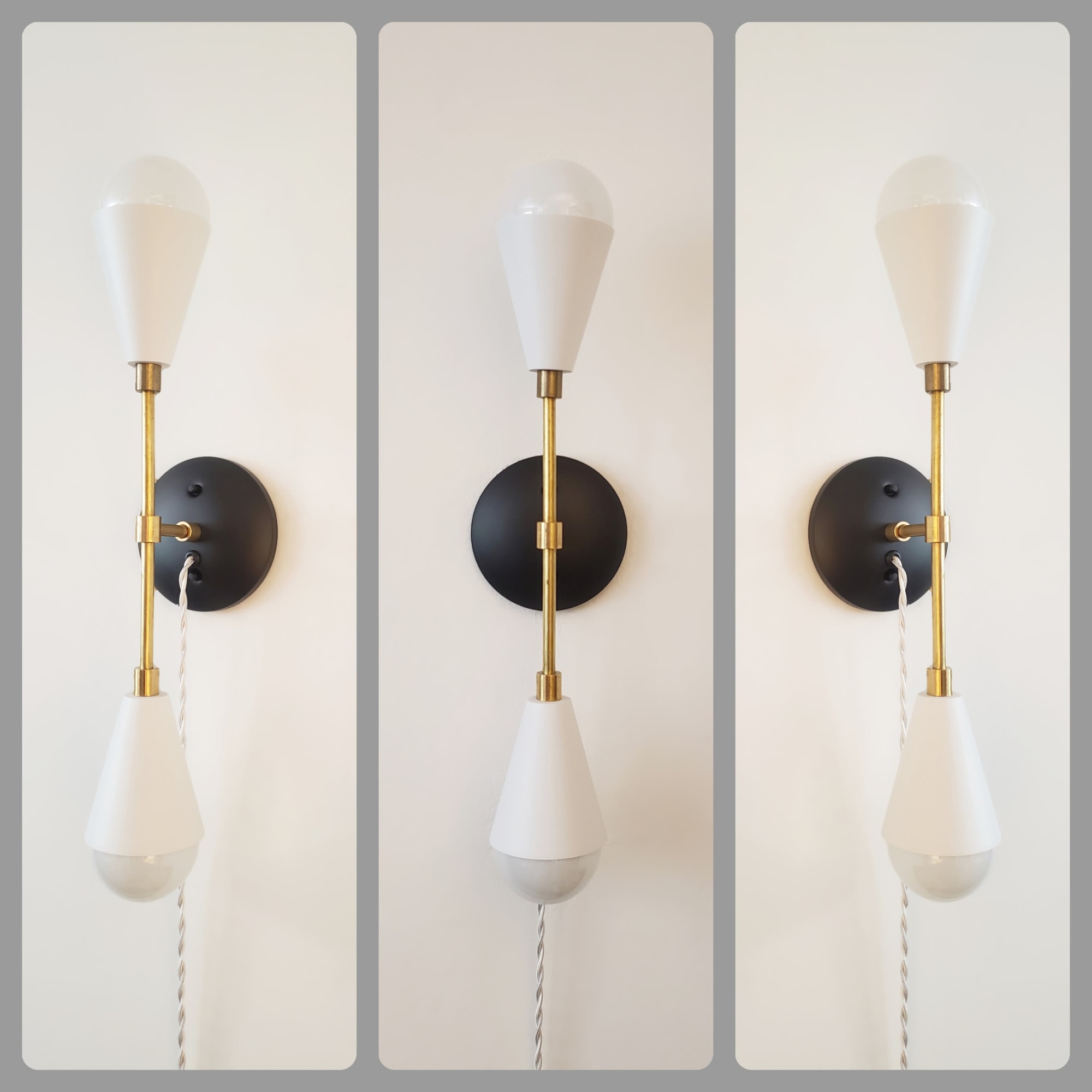 Mid century modern plug in hot sale wall sconce