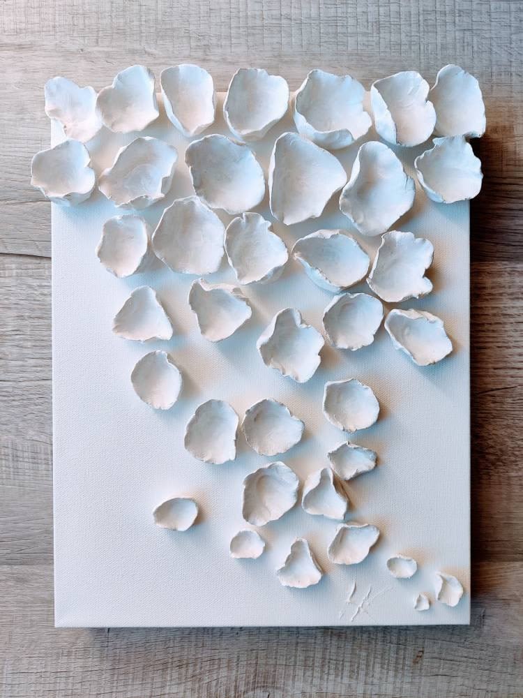 Wall Sculpture Art, 3D Wall Art, Clay Flowers, 3D Flower Wall Art