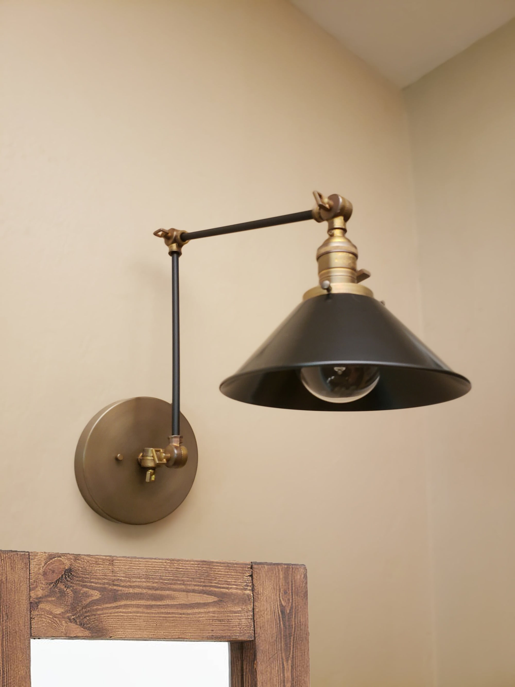 Black and deals gold sconce light