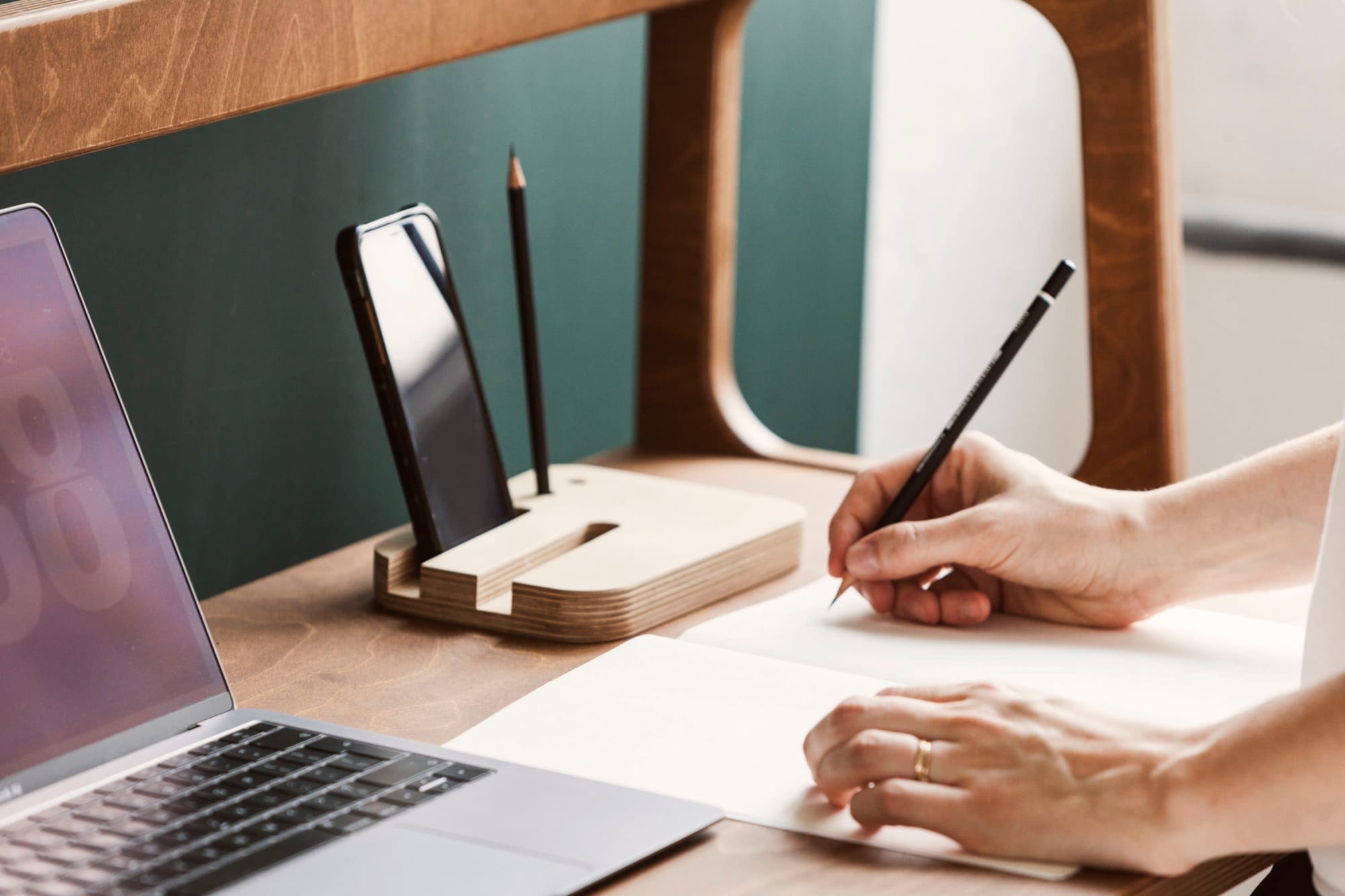 Wood Desk Organizer, Office Desk Accessories by Plywood Project