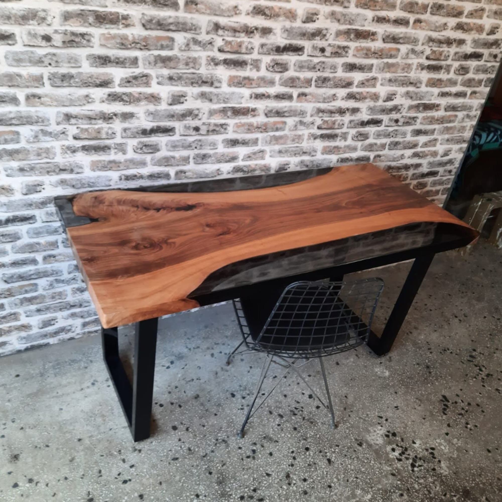 Walnut Home Office Desk - Epoxy River Table — Stockton Heritage