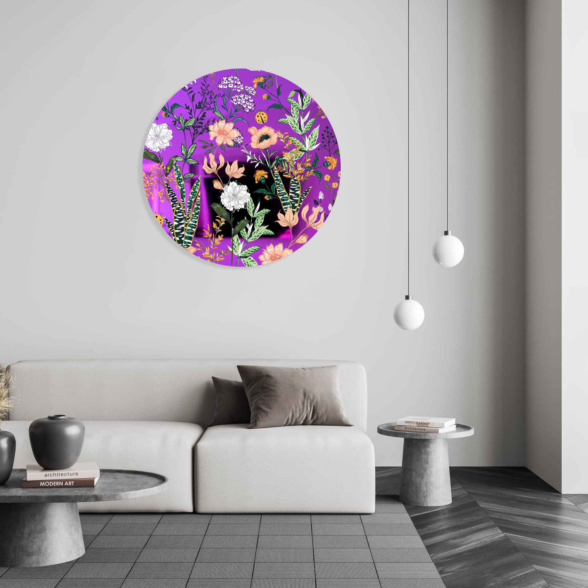 Beetles and Leaves Printed Mirror Acrylic Circles buy at the best price  with delivery – uniqstiq