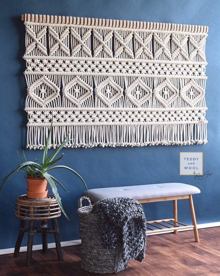 Large Macrame Wall Tapestry - SOFT HILLS by Rianne Aarts