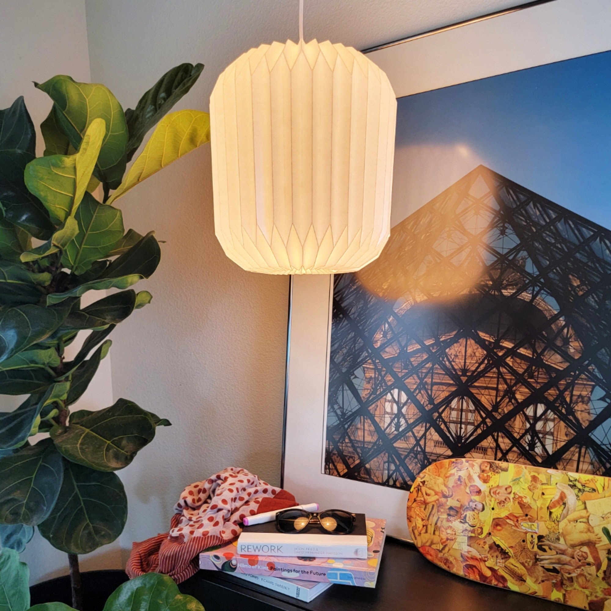 Linden large origami paper lampshade