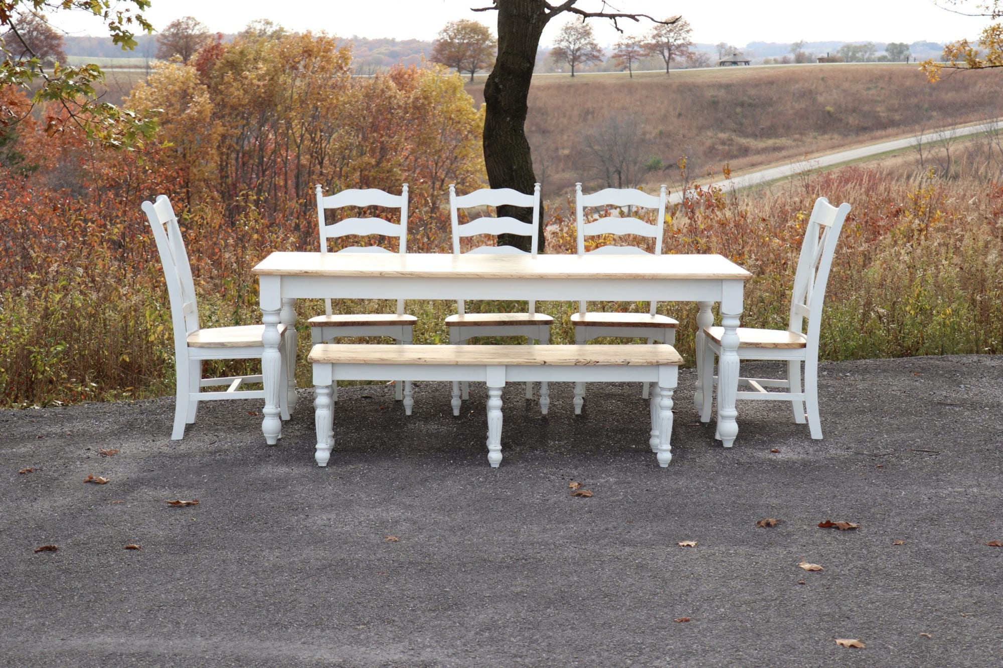 White and discount timber dining set