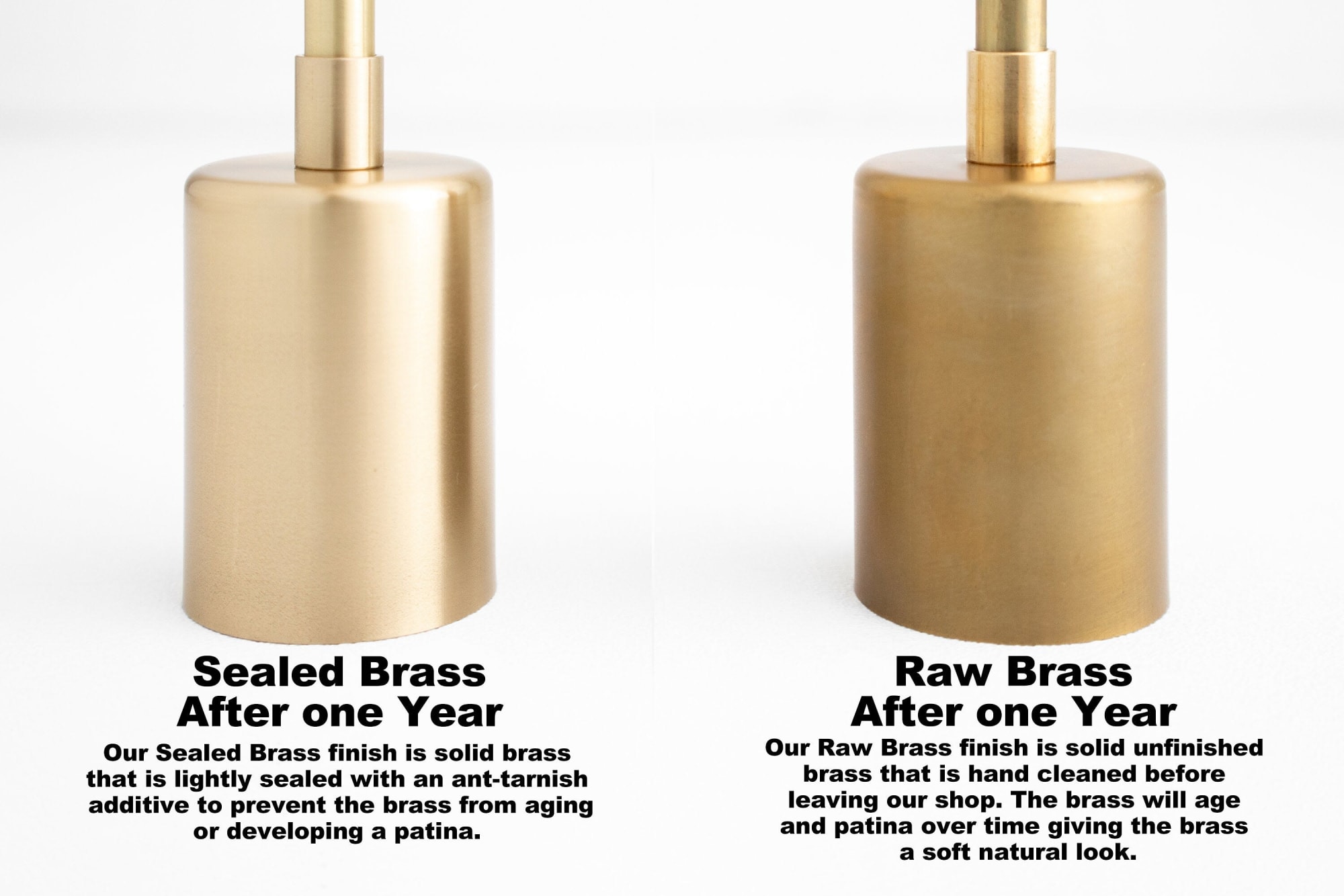 A handcrafted finish for raw brass wall light