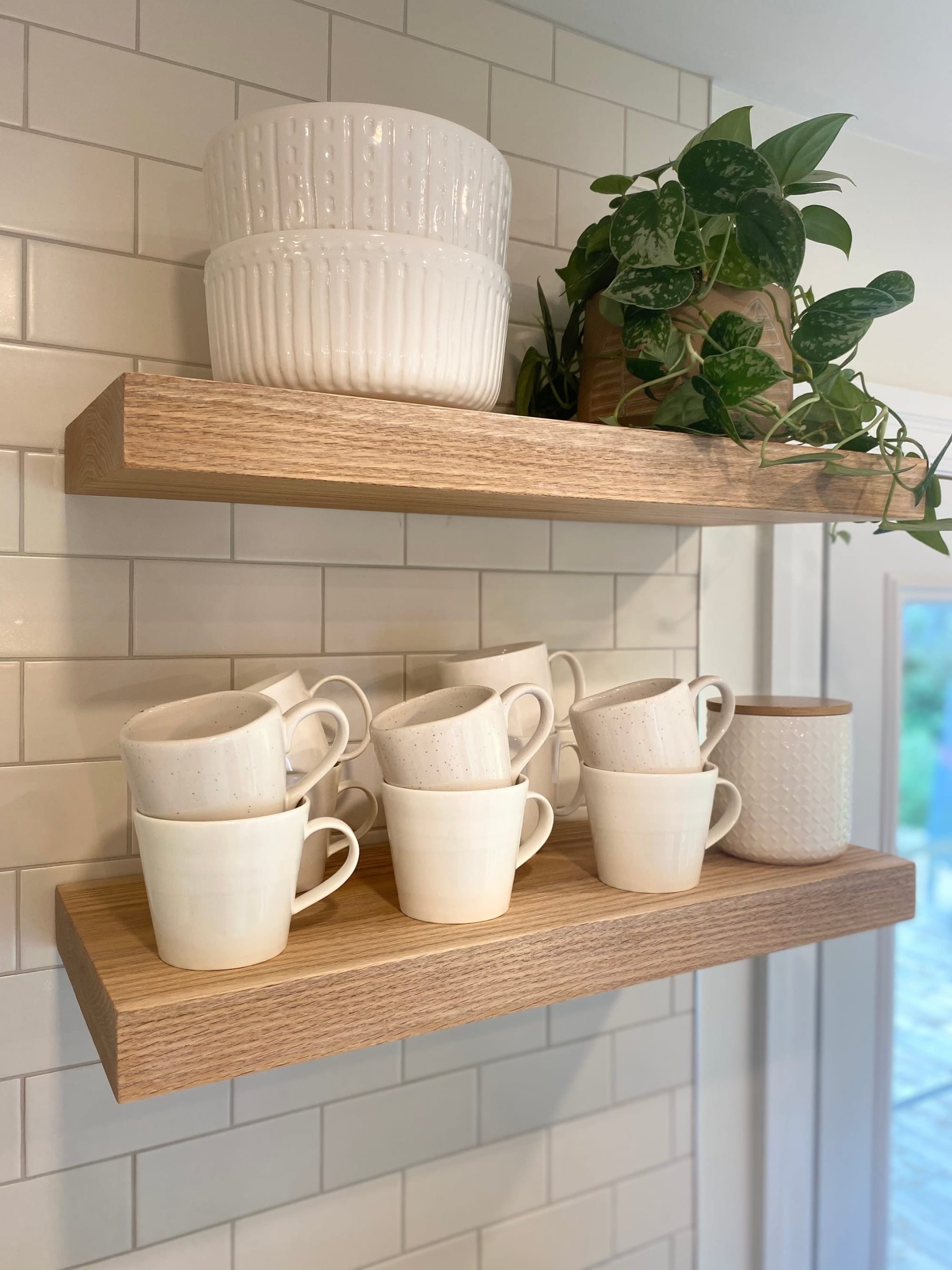 White Oak Floating Shelf