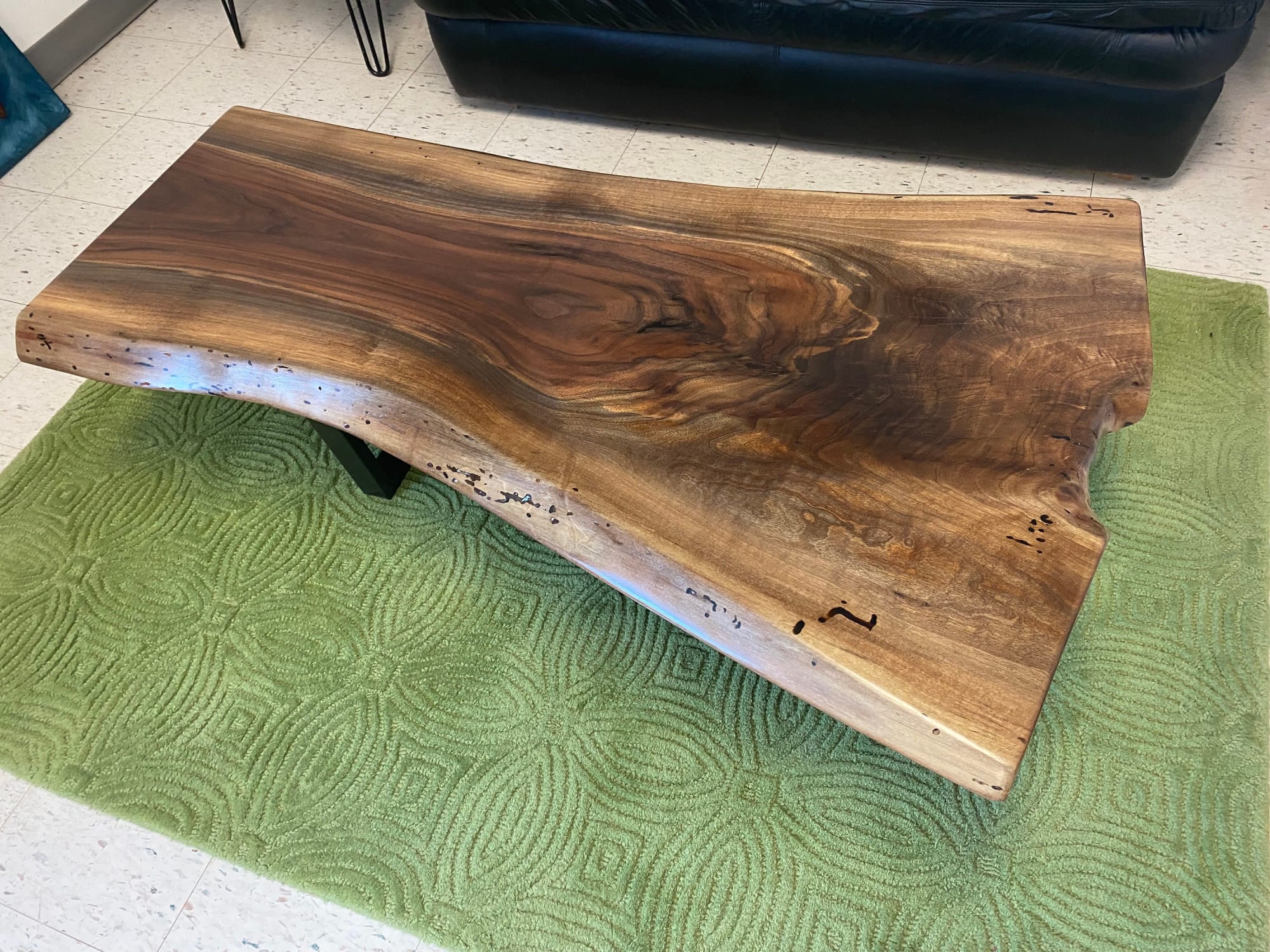 Curly Walnut Wood Slab. 12 Foot Walnut Wood Slab. Long Wood Slab Table.  Wood Slab Coffee Table. Live Edge Wood Slab. 