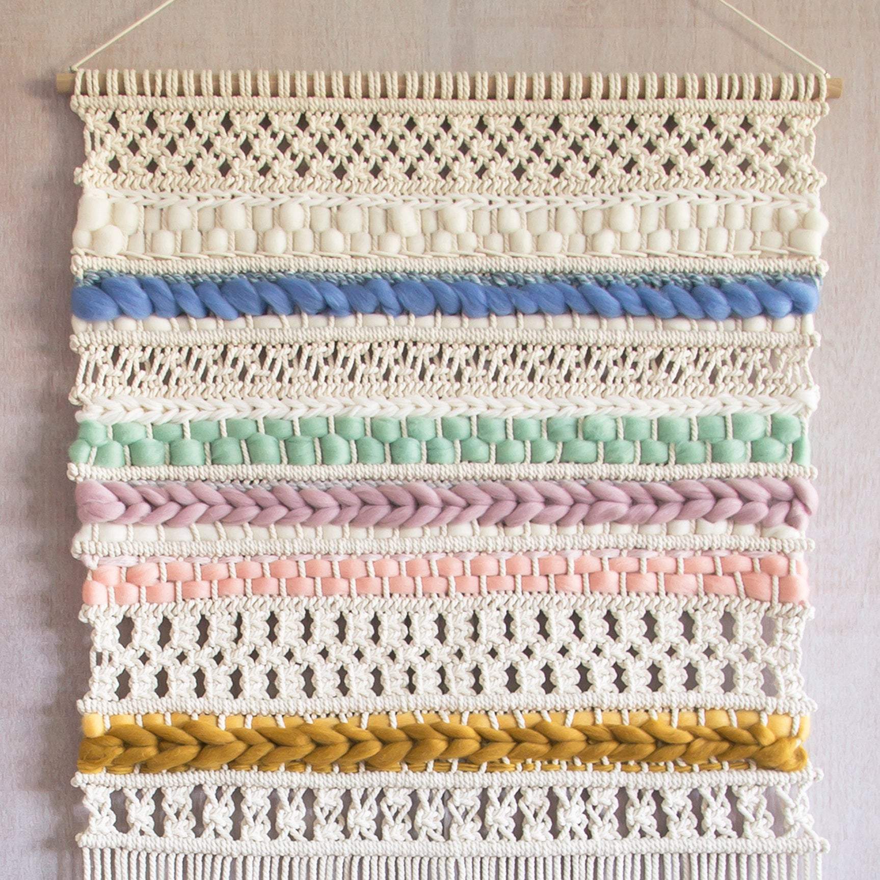 Colorful woven wall hanging 2025