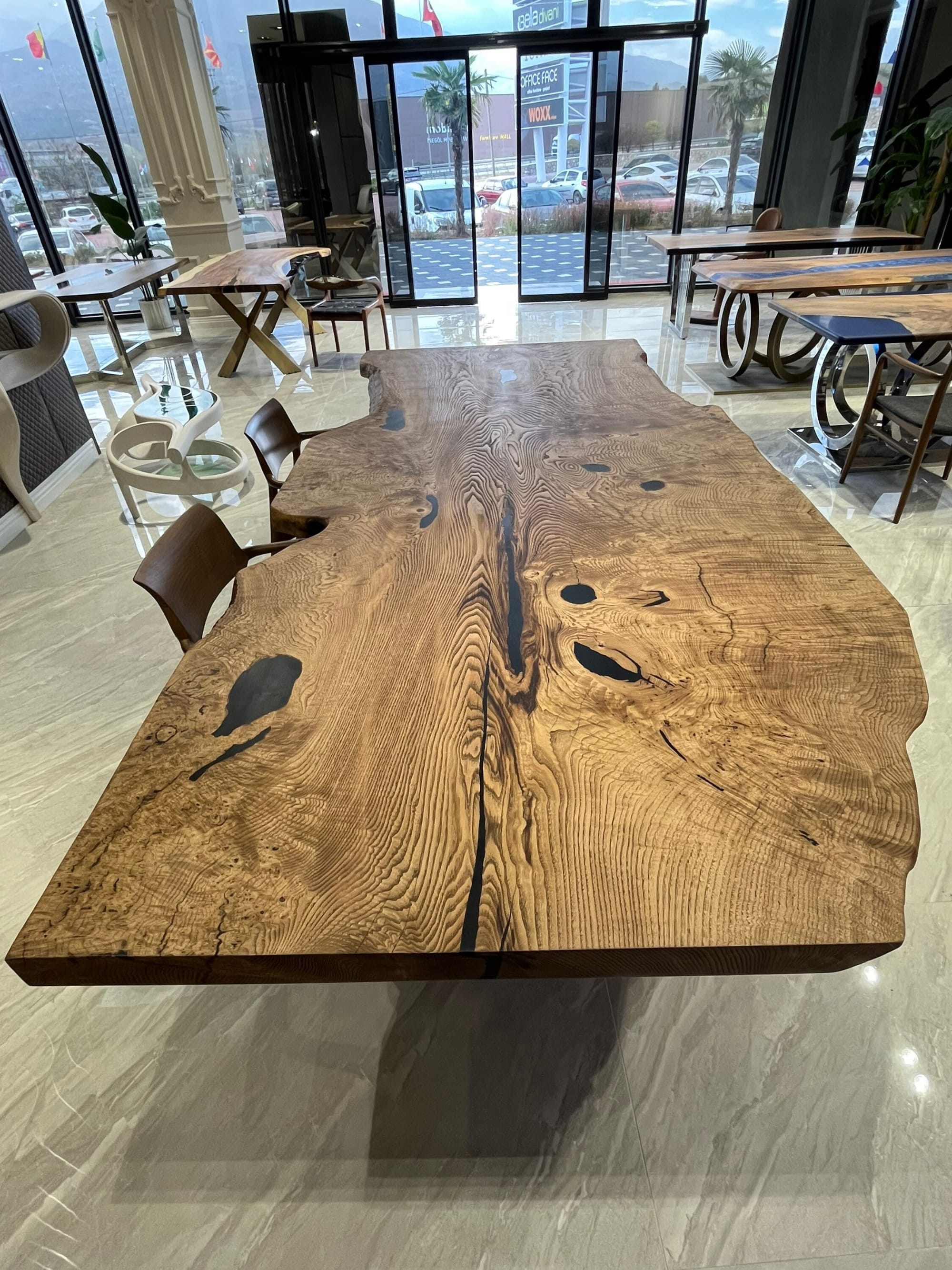 One piece deals wood table