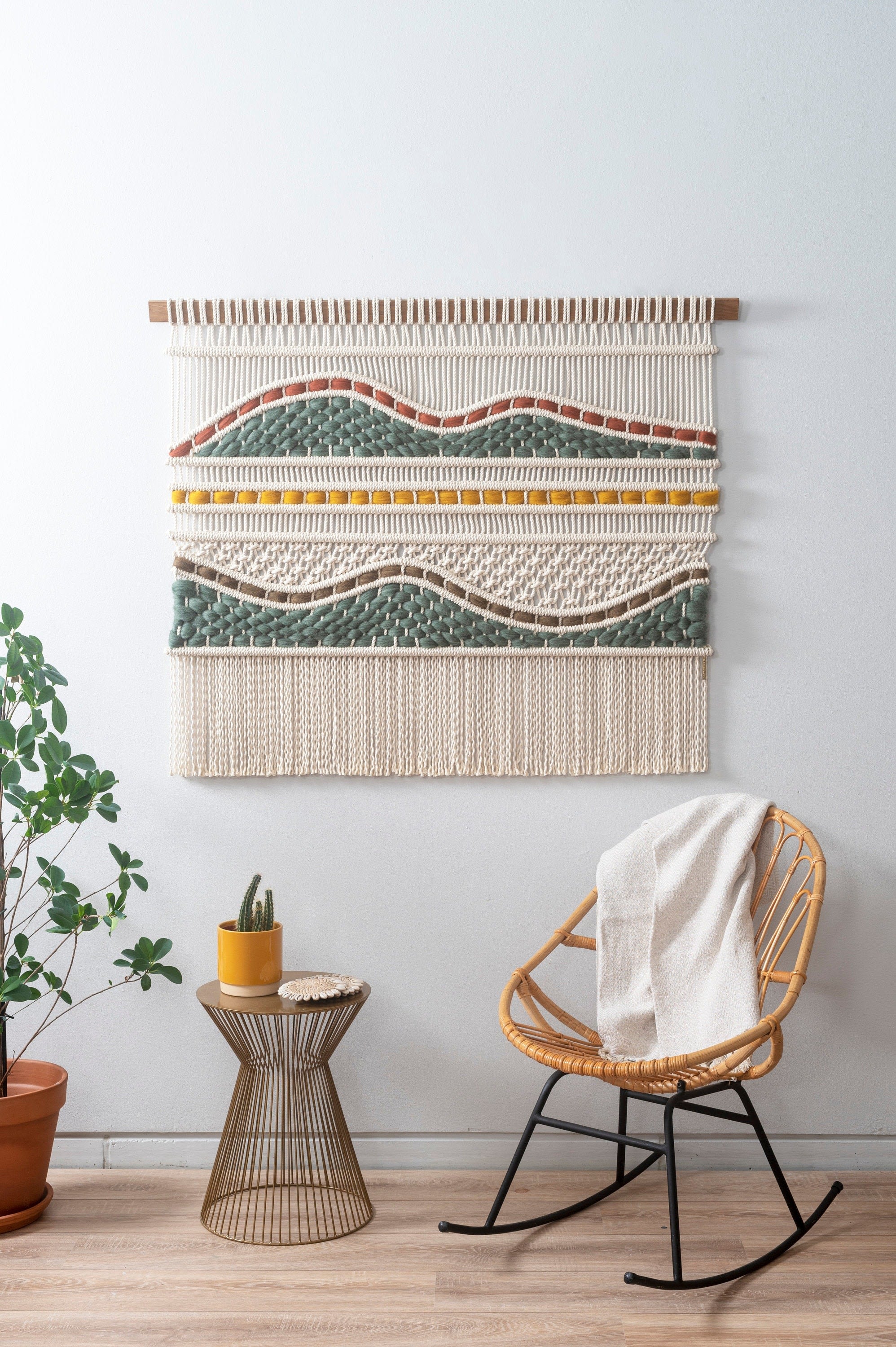 Eternal, Macrame Wall Hanging, Fiber Art, Yarn Wall Hanging, Wall