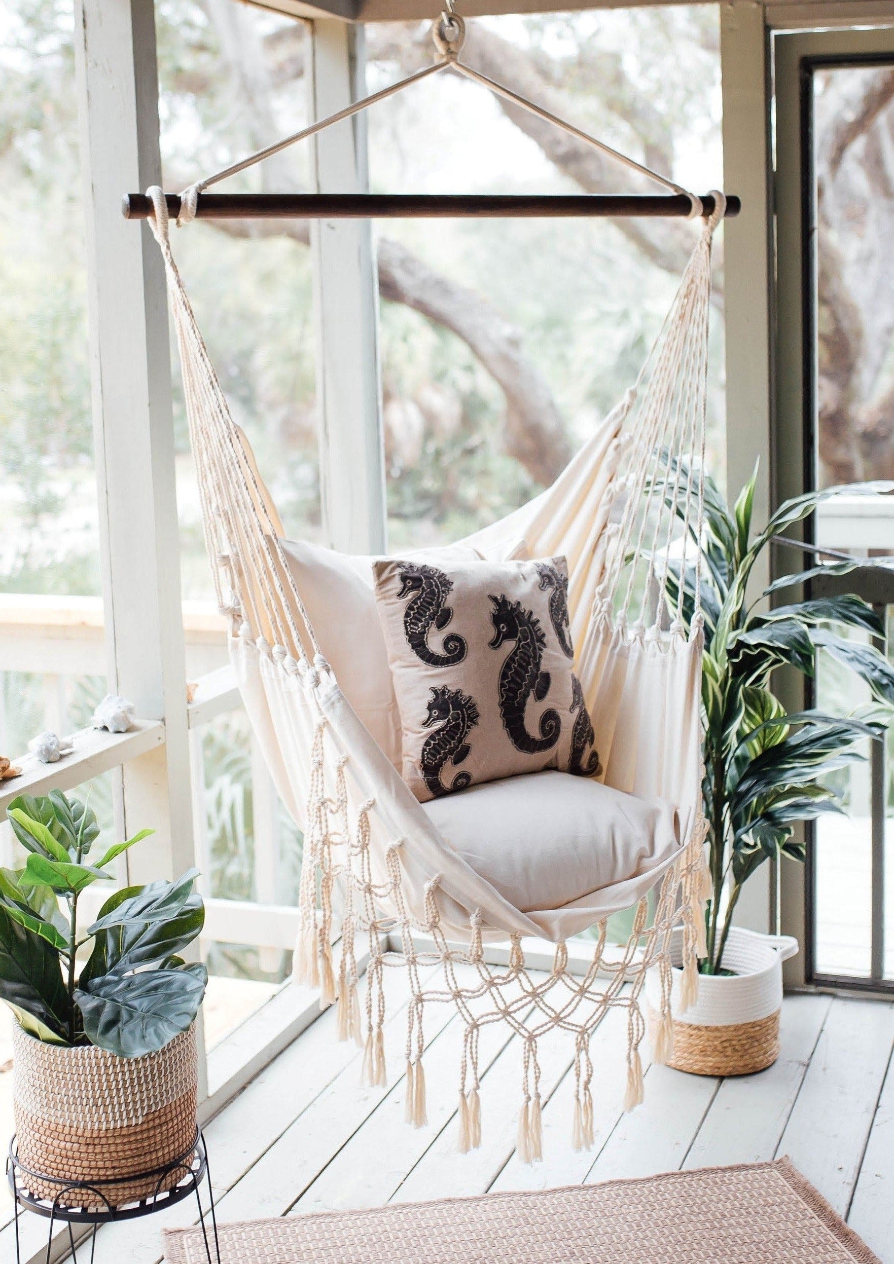 Boho hammock chair with stand hot sale