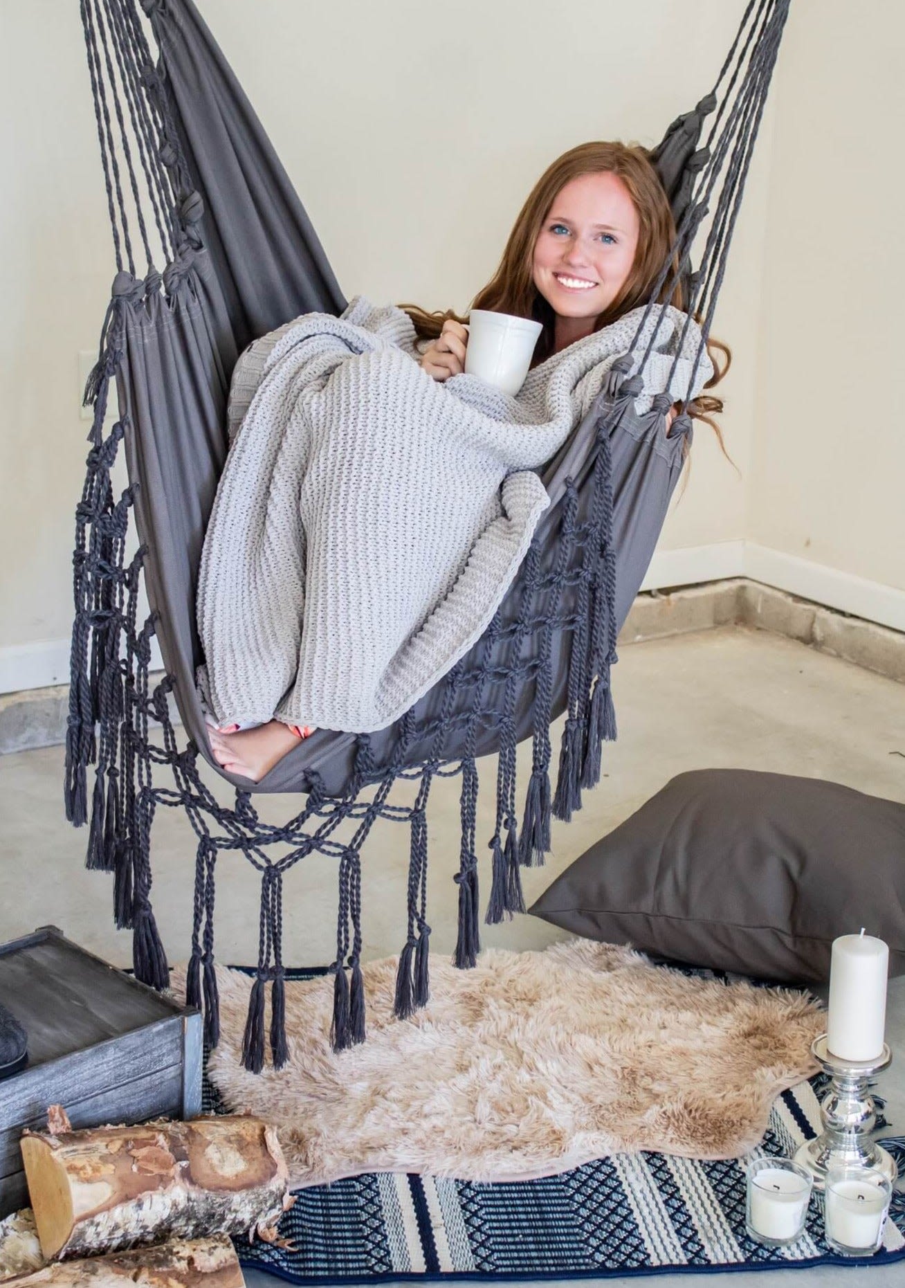 Boho macrame online hammock