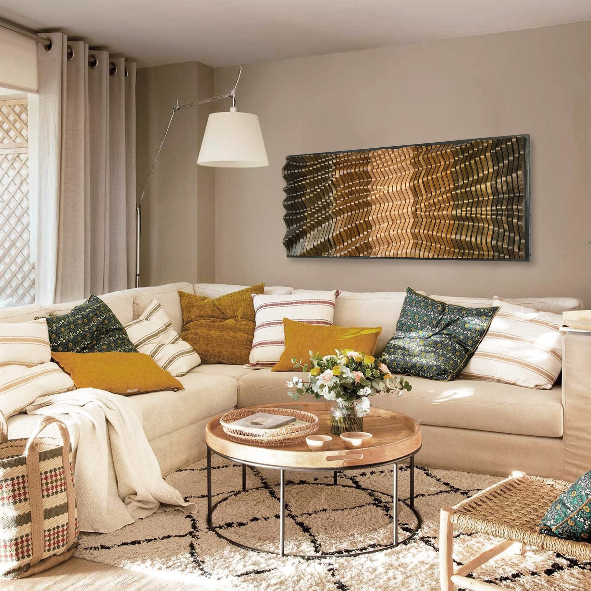 ENIGMA Parametric Wall Art / Natural Wood Sound Diffuser by