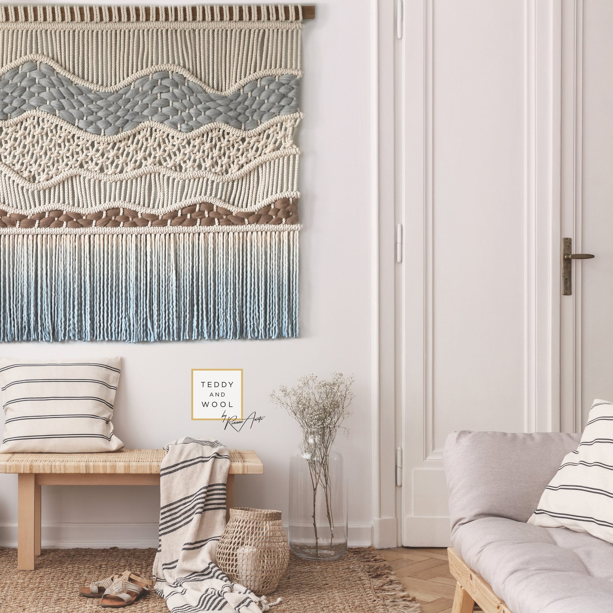 Large Macrame Wall Tapestry - SOFT HILLS by Rianne Aarts