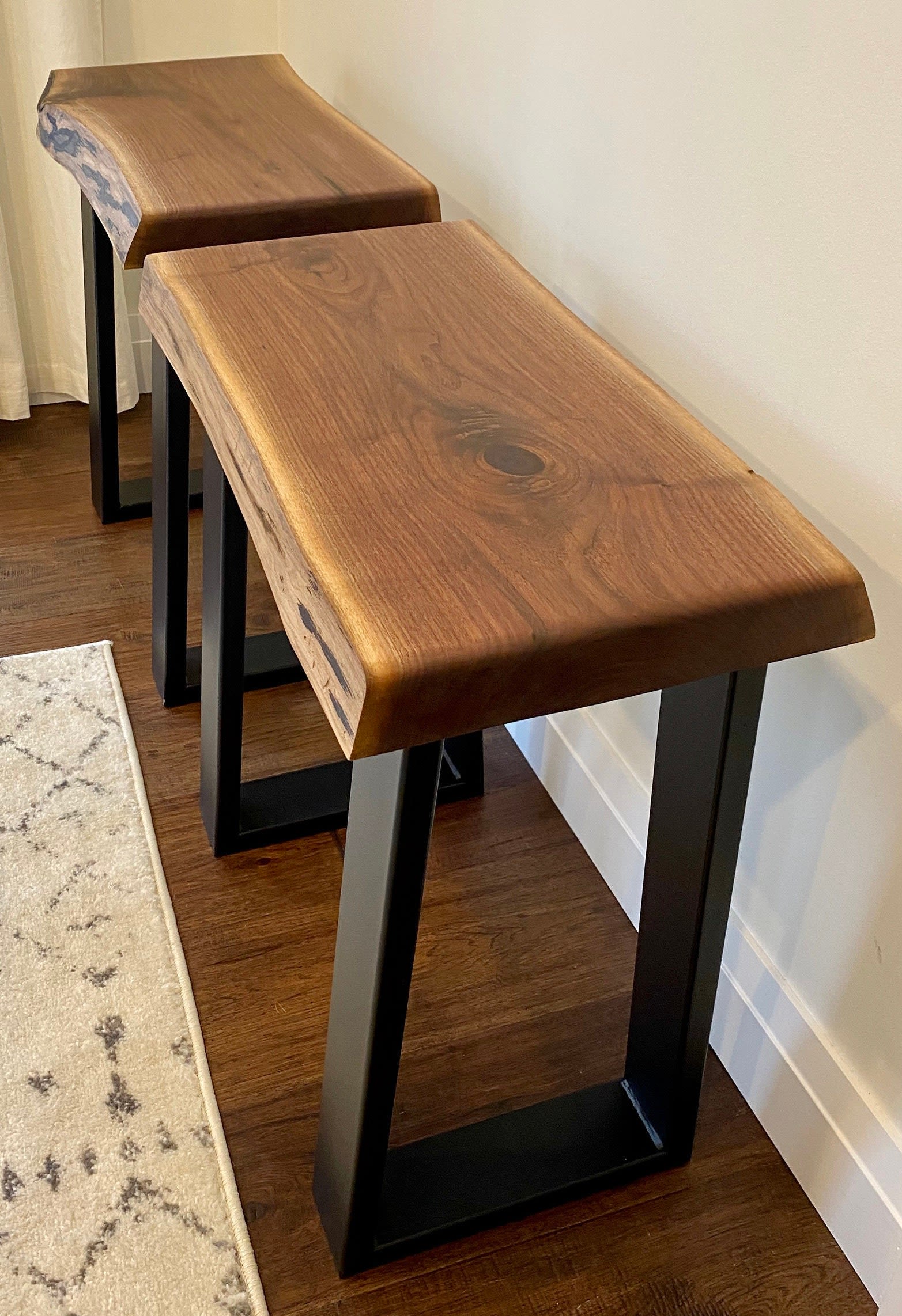 Custom Made Black Walnut Live Edge Side/End Table by Good Wood