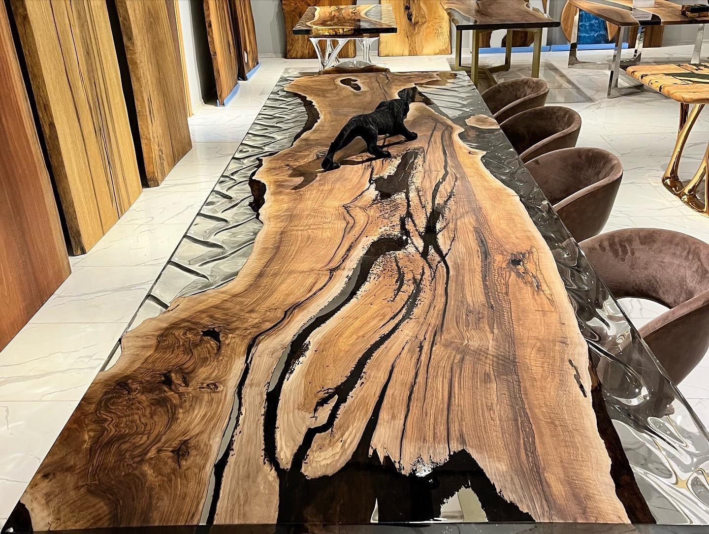 Oak Epoxy Table - Oak Table - Oak Dining Table by Tinella Wood