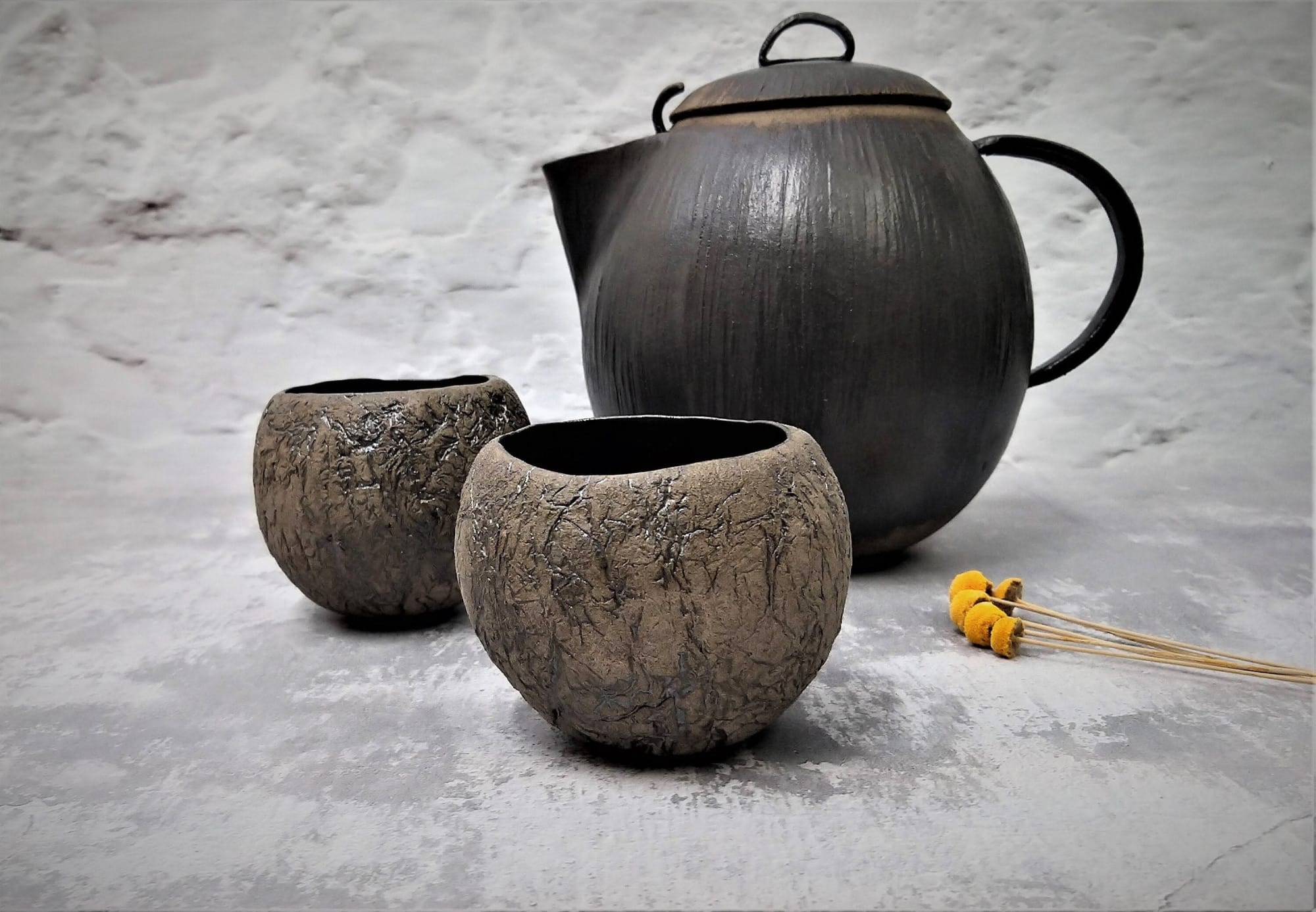 Modern Matte Teapot and Cups