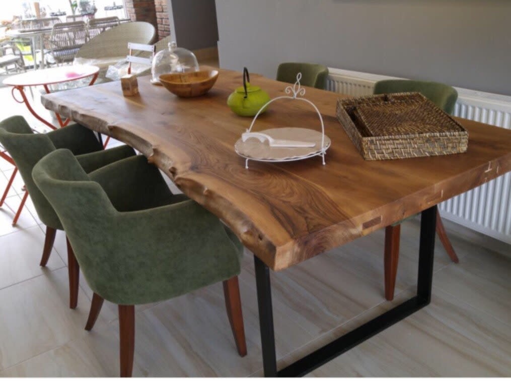 Kitchen Table walnut live edge dining table by Brave Wood