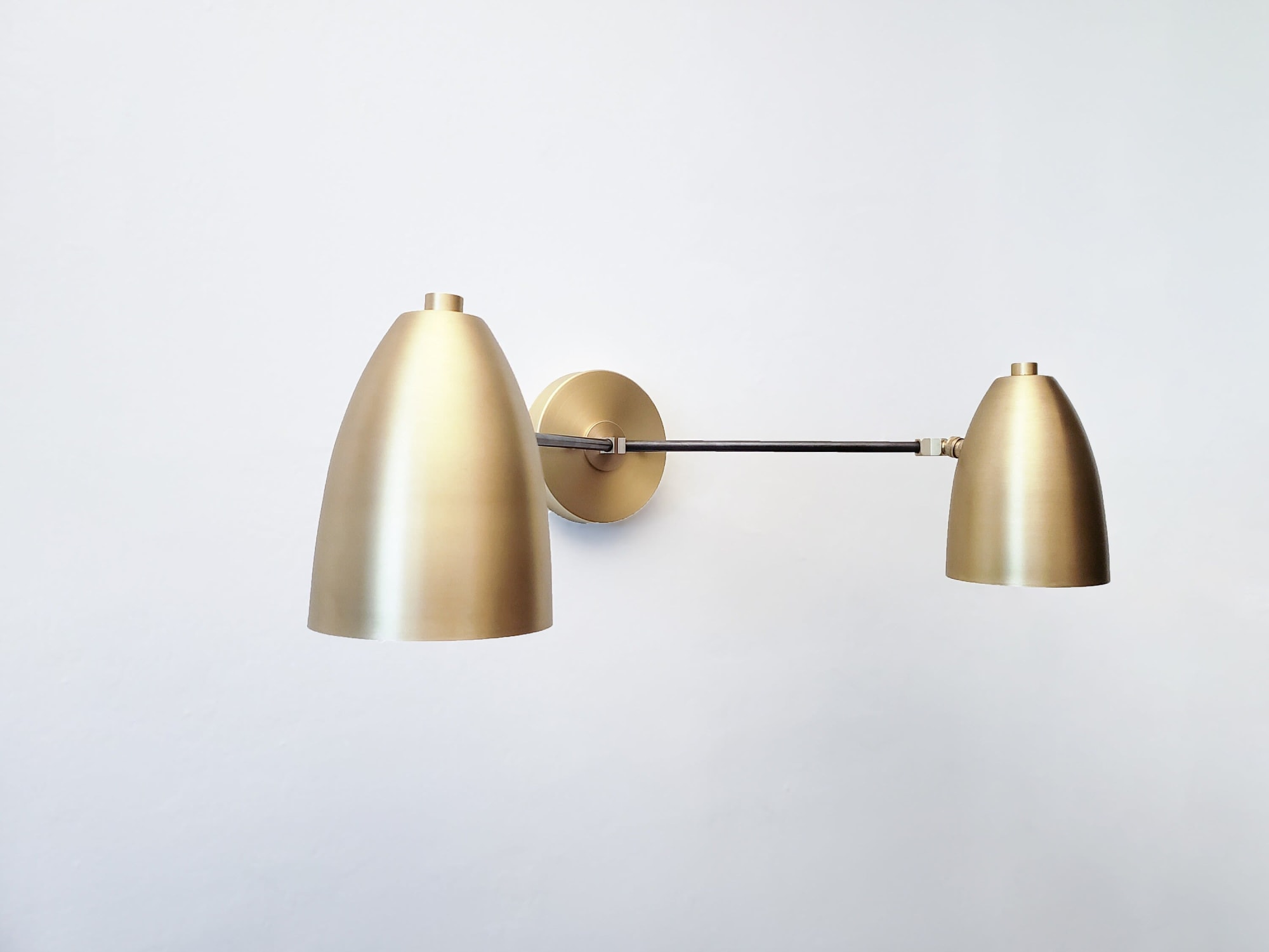 Bathroom Vanity Wall Double Sconce - Satin Brass Light by Retro