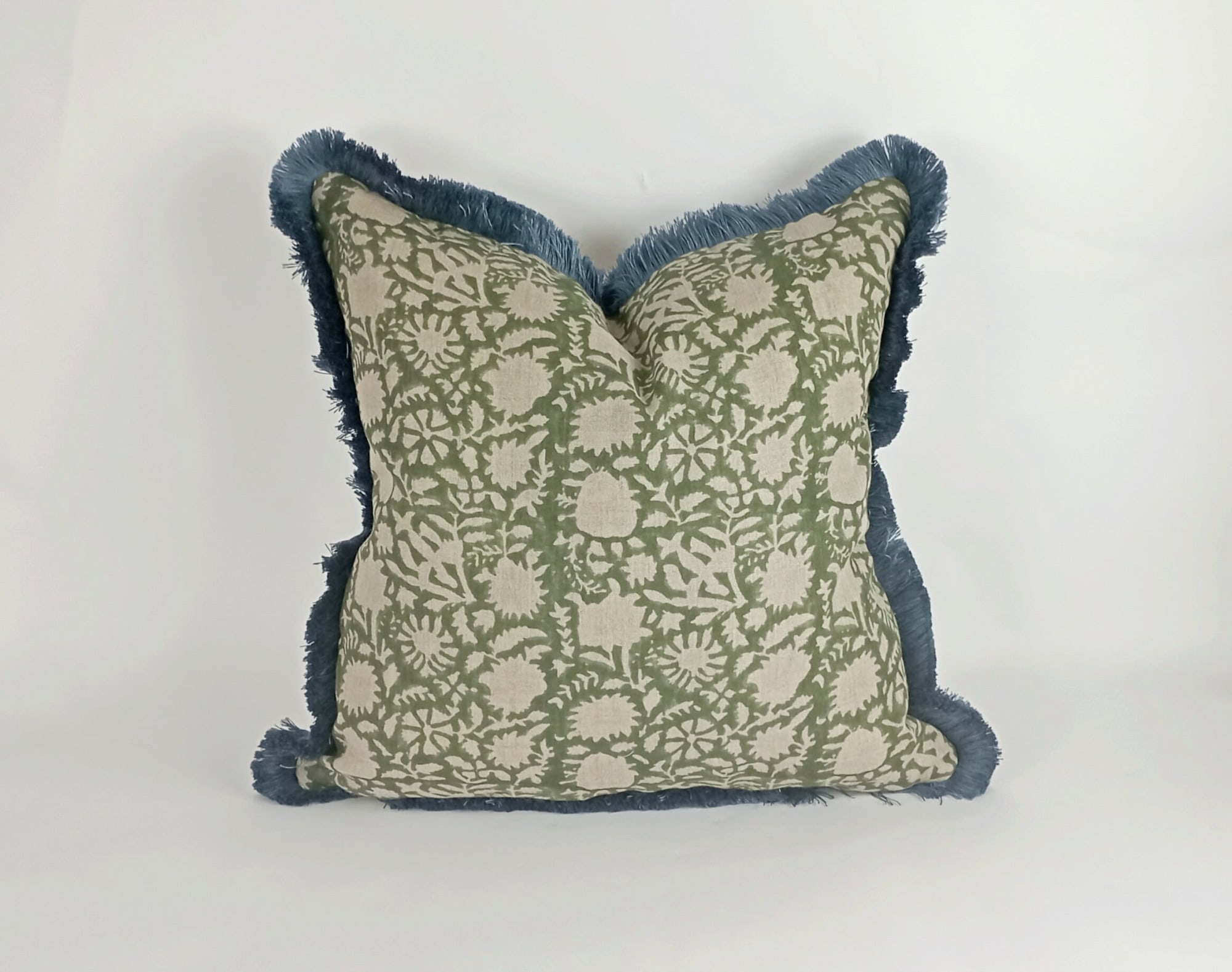 Green print outlet pillows