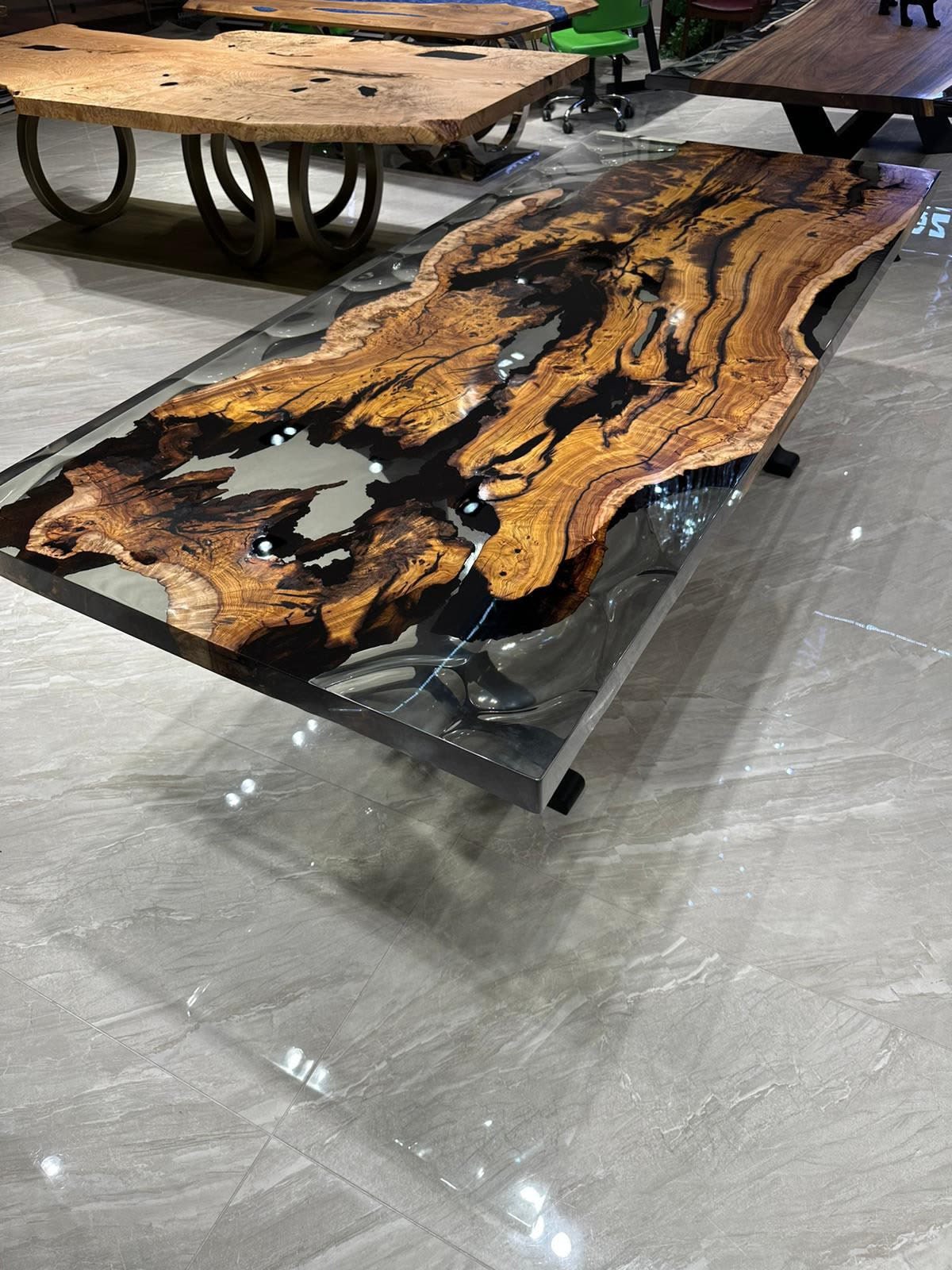 Epoxy Table Design, Epoxy Resin Dining Table, Epoxy Art by Tinella Wood