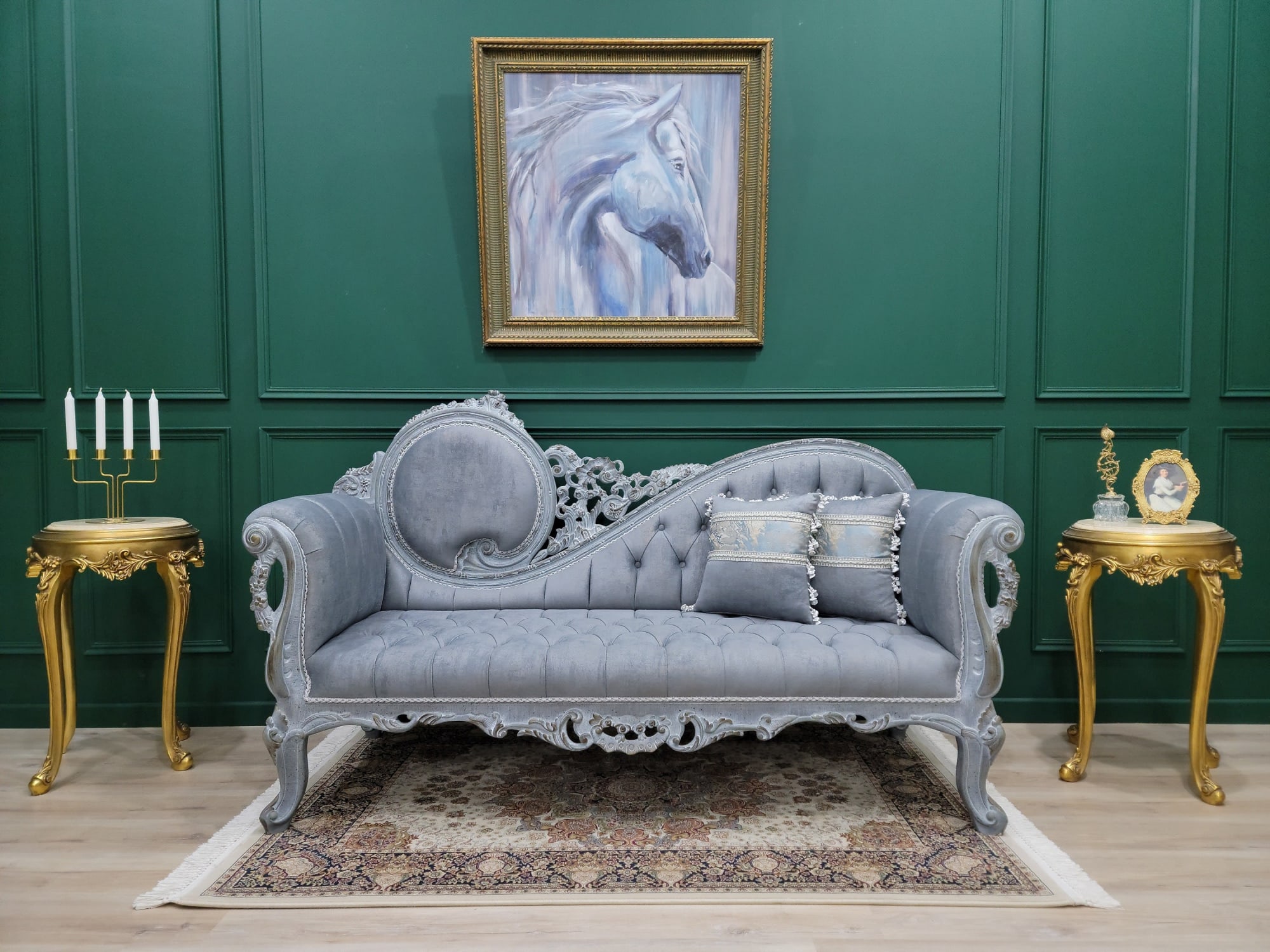 Victorian Style Sofa Hand Carved Aged Wooden Frame Stresse By Art De Vie Furniture Weser Sofas Couches