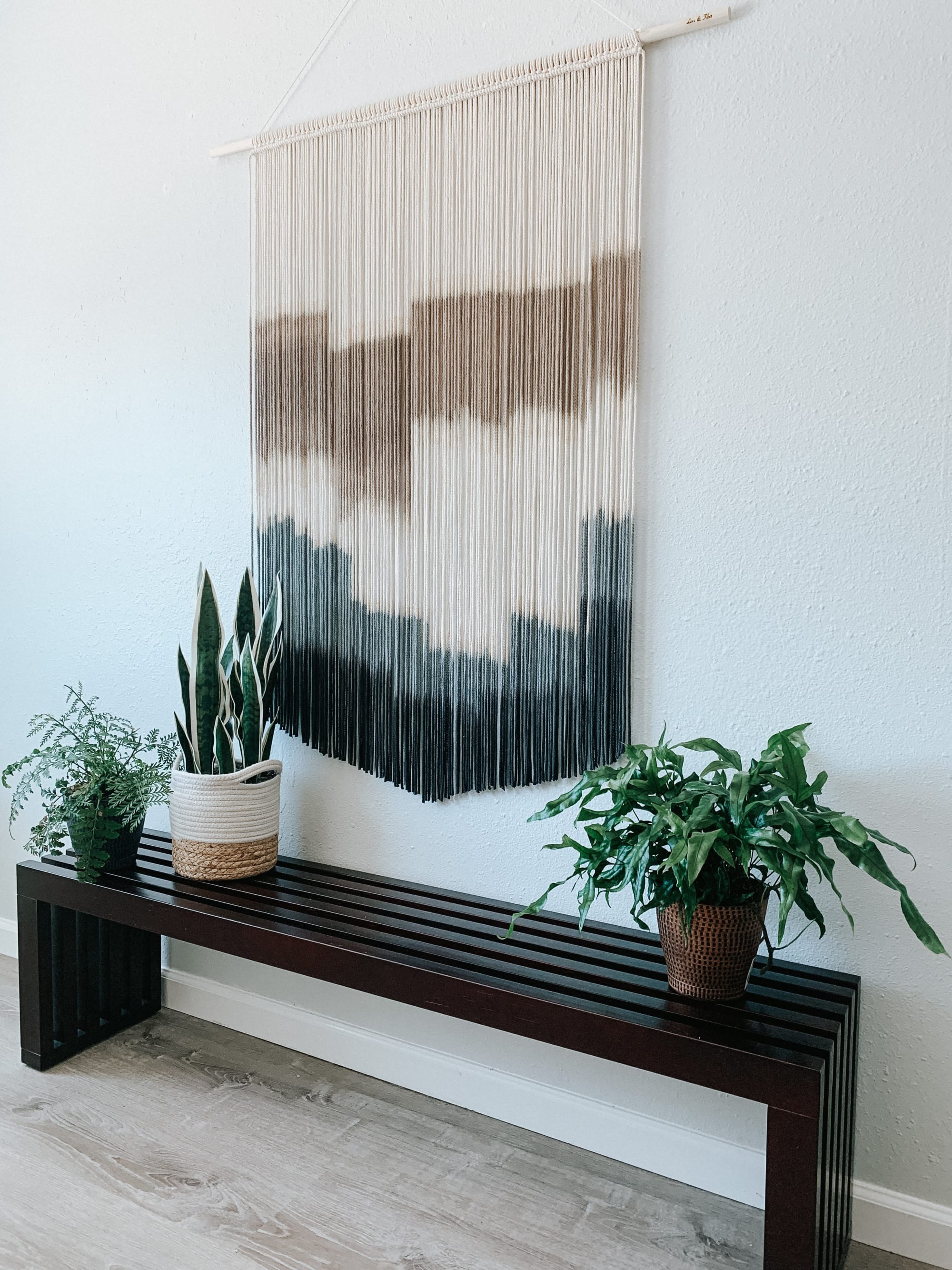 Large Modern Black Dyed Macrame Wall Hanging by Love & Fiber at San Diego,  San Diego