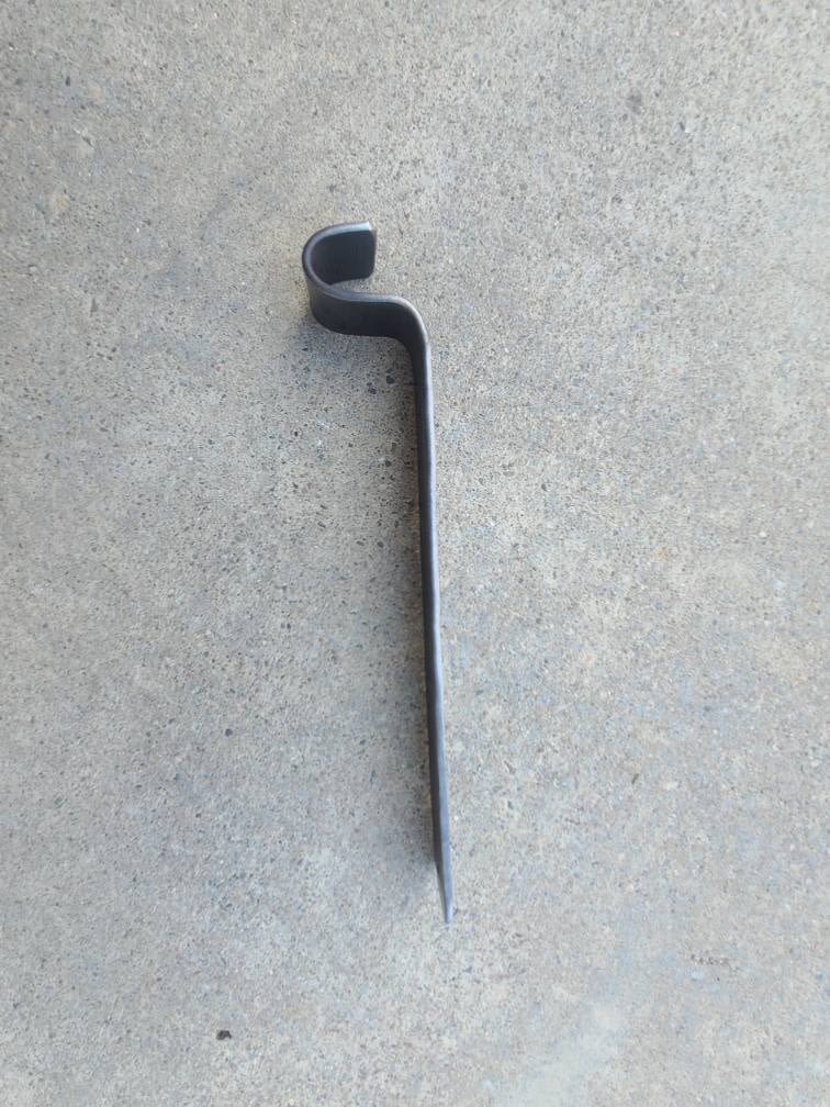 Mantle Hook Forged Solid Iron by Element Metal & Woodcraft