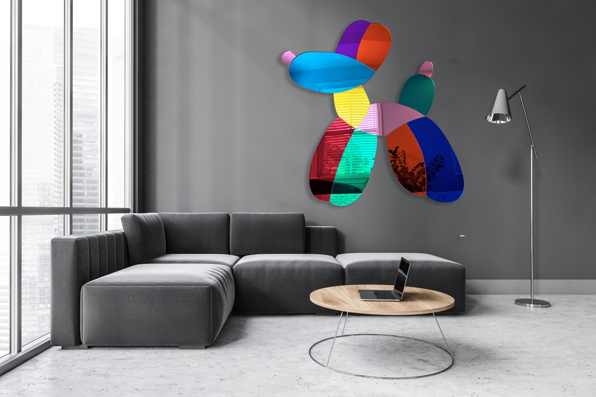 Printed Balloon Dog on Acrylic Modern Contemporary Art Wall Sculpture