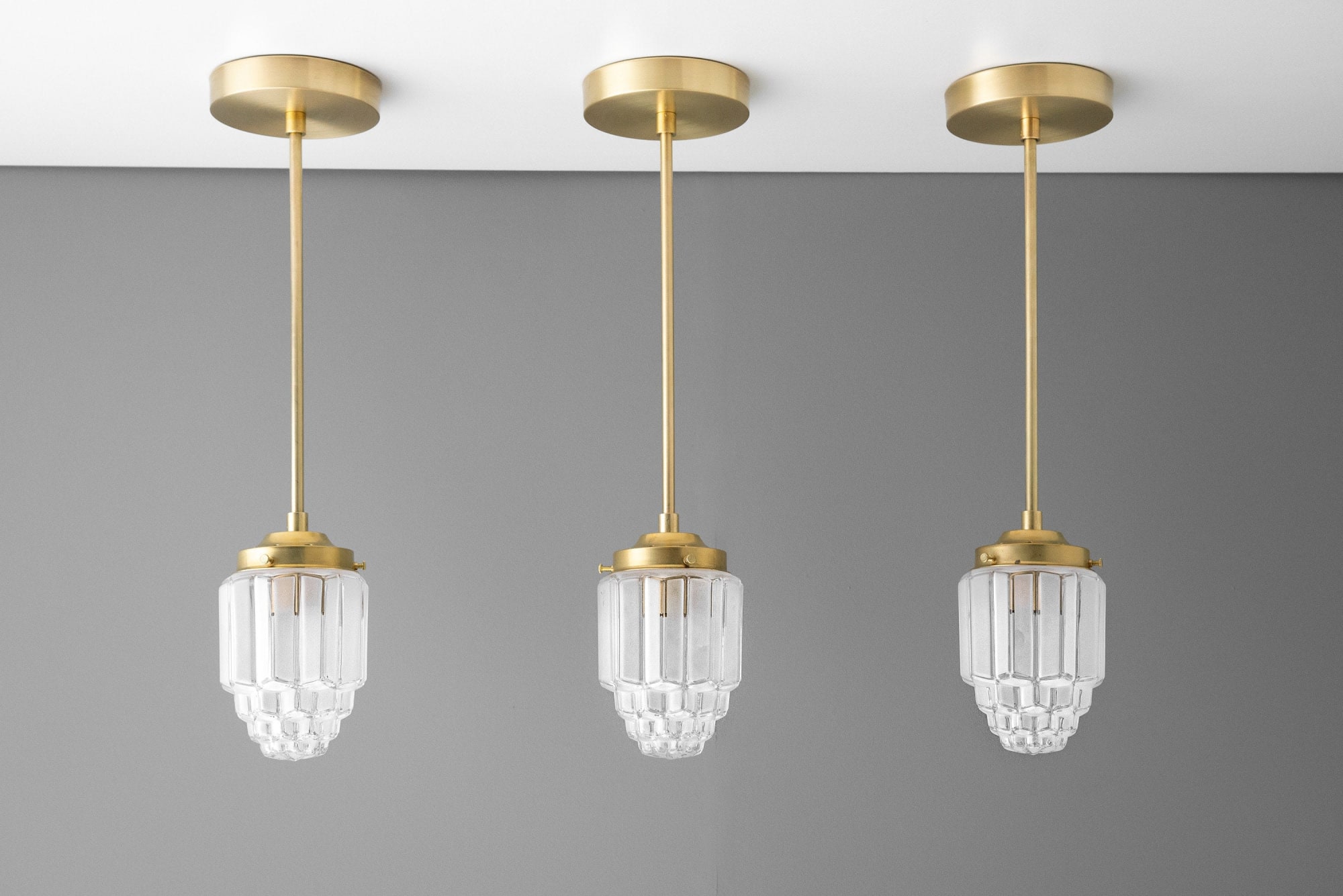 Art Deco Pendant Light Skyscraper Shade Model No. 5492 by