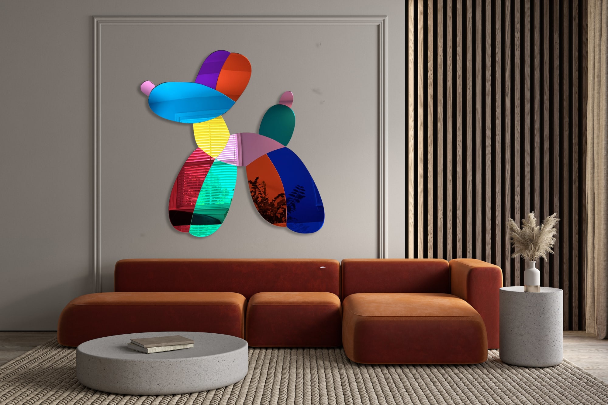 Balloon Dog Decor Mirrored Acrylic Art Wall Sculpture