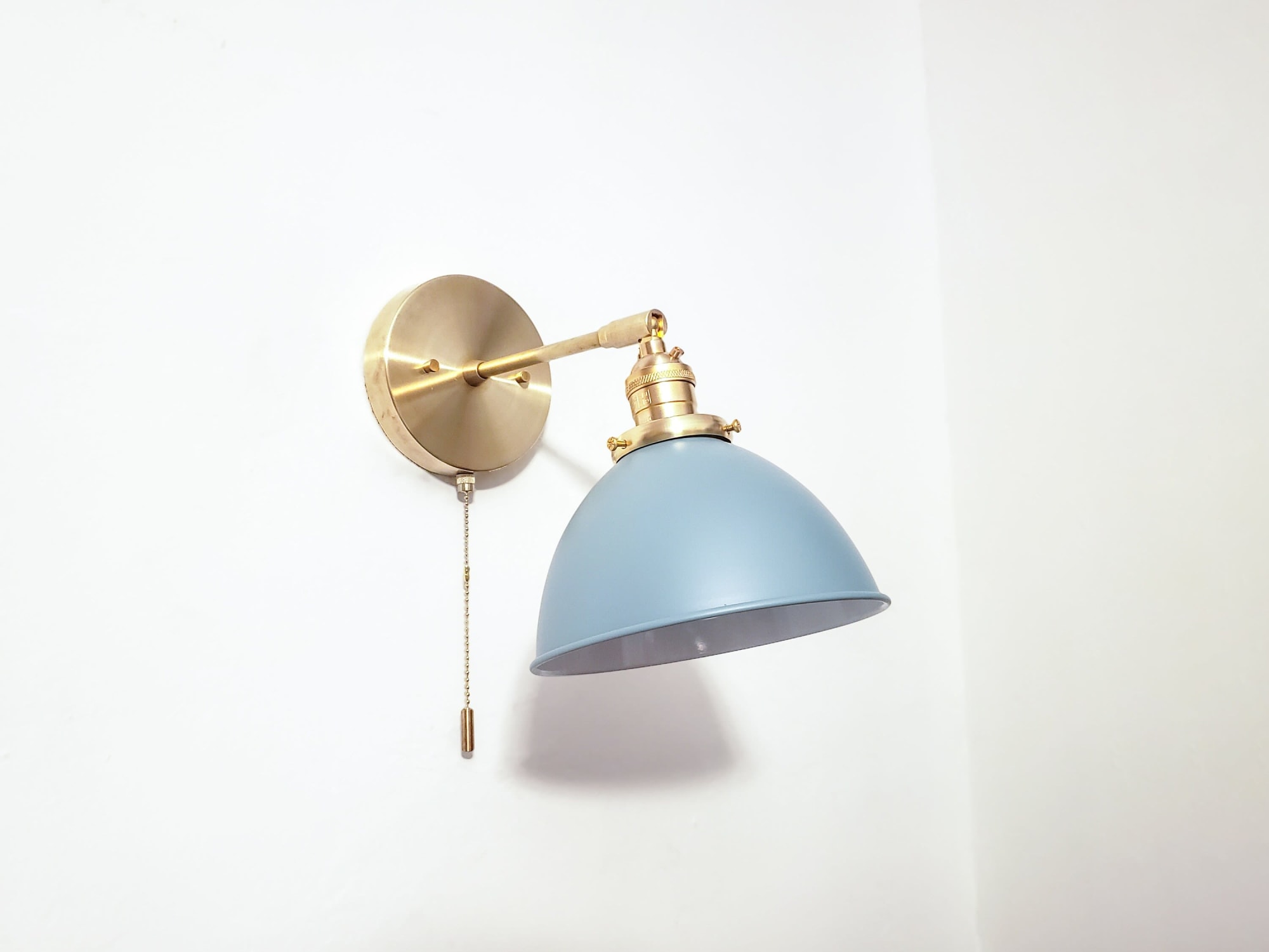 Pull Chain Adjustable Wall Light - Gold and White Modern by Retro Steam  Works