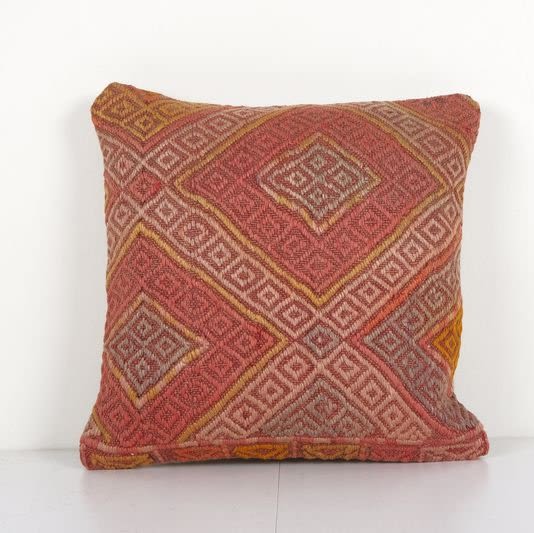 Oriental Boho pillow Kilim pillow cover Chair pillow Small O by