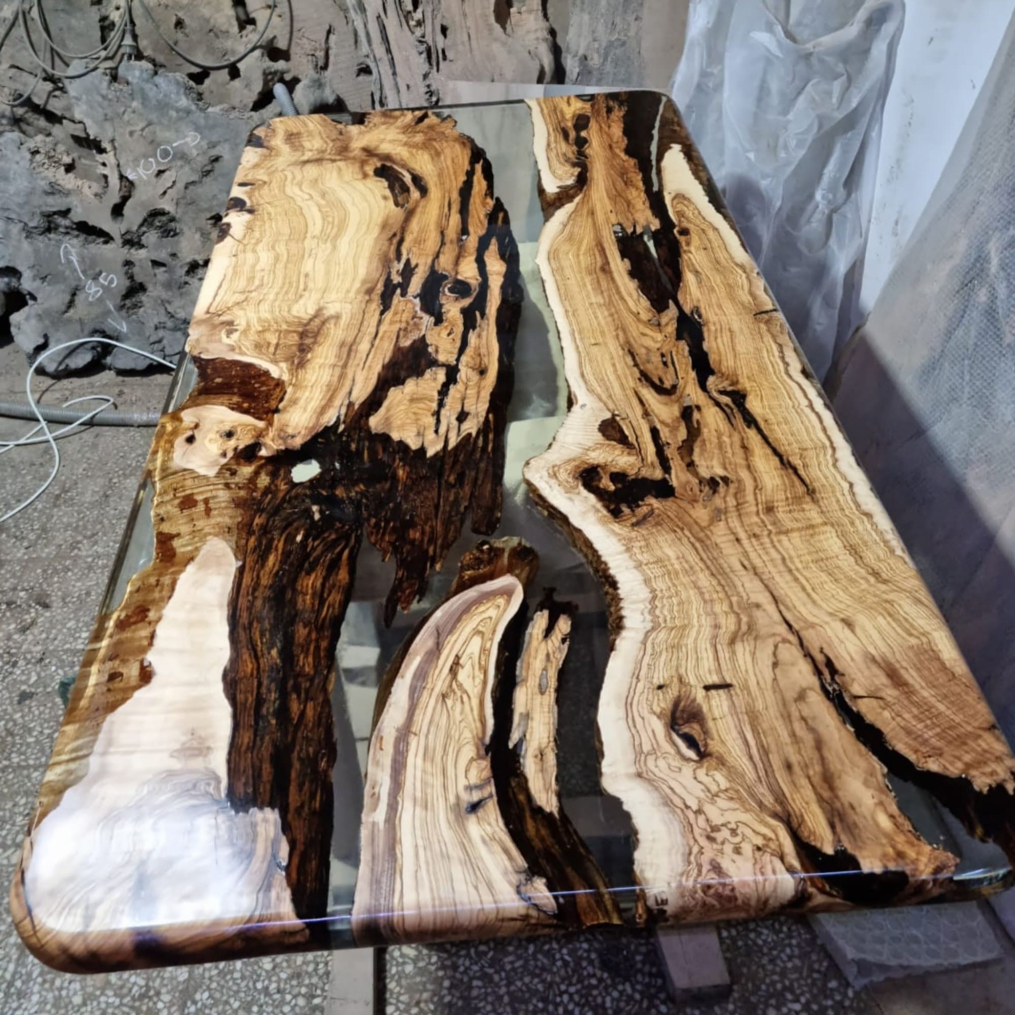Custom Ultra Clear Epoxy Table, In Stock, Christmas Table by Gül Natural  Furniture