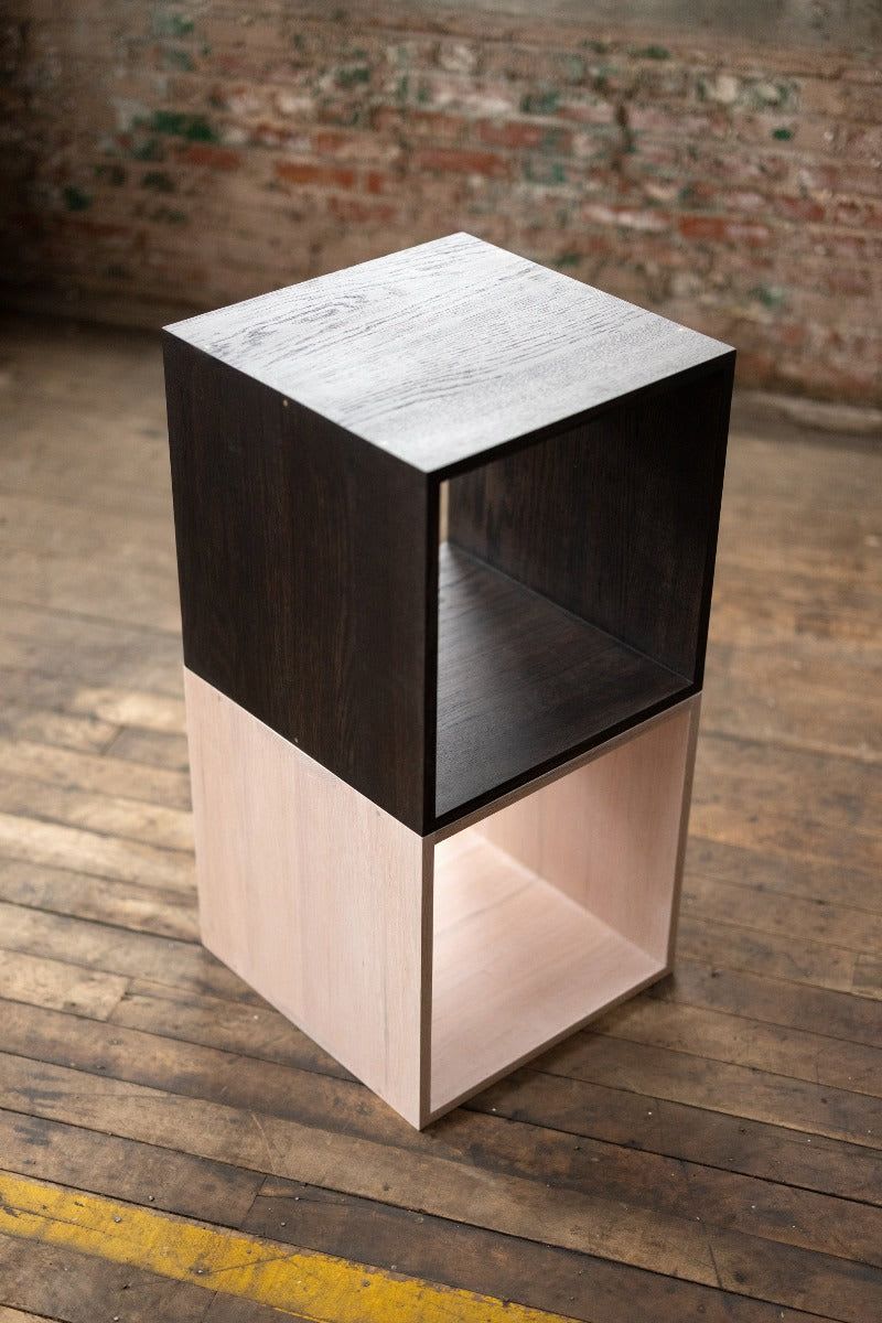 Rainbow City Cubes | Modular Modern Wood Cubes with Brass | Storage or  Cocktail Table