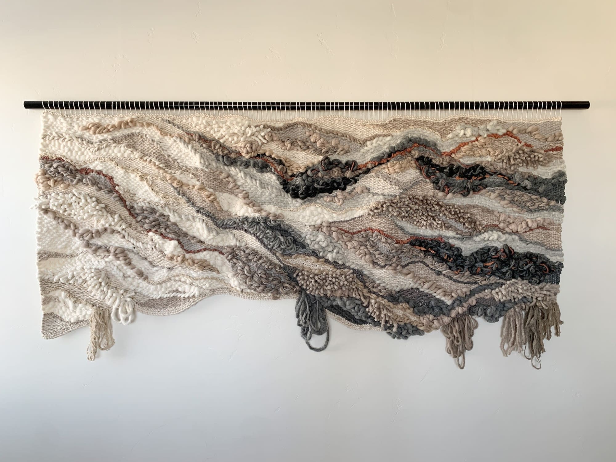 Handwoven wall hanging fiber art yarn art large macrame by Rebecca