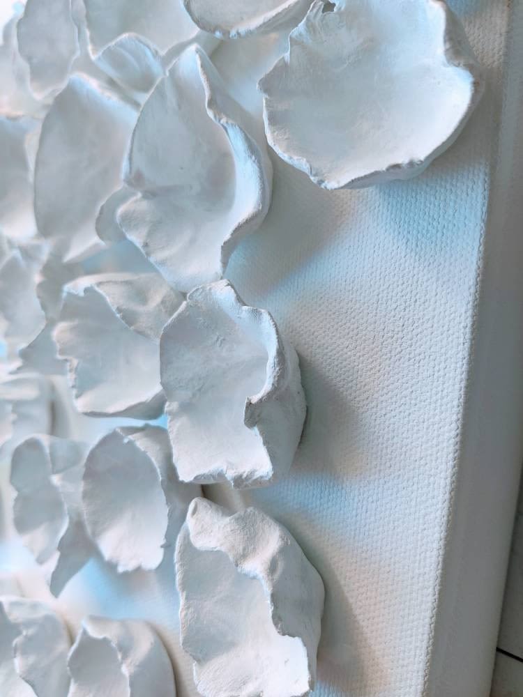 Coral wall art, white clay wall sculpture, 3D artwork by Art By Natasha  Kanevski