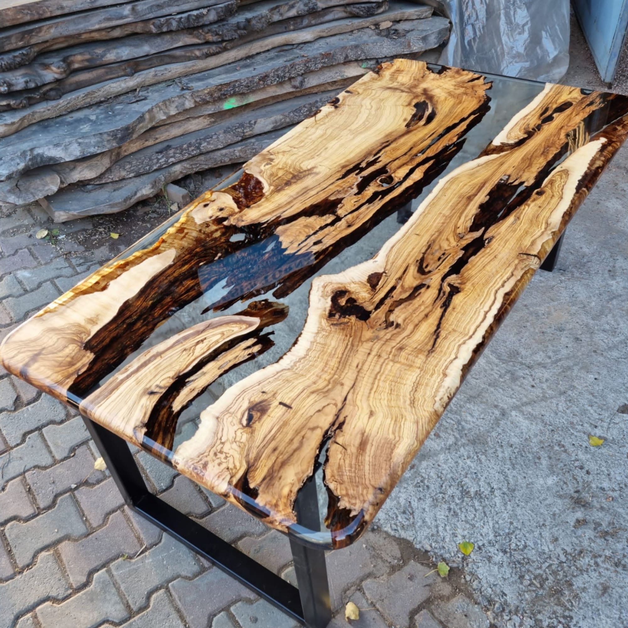 Special Ultra Clear Epoxy Table, Live Edge Epoxy Resin Table by Gül Natural  Furniture
