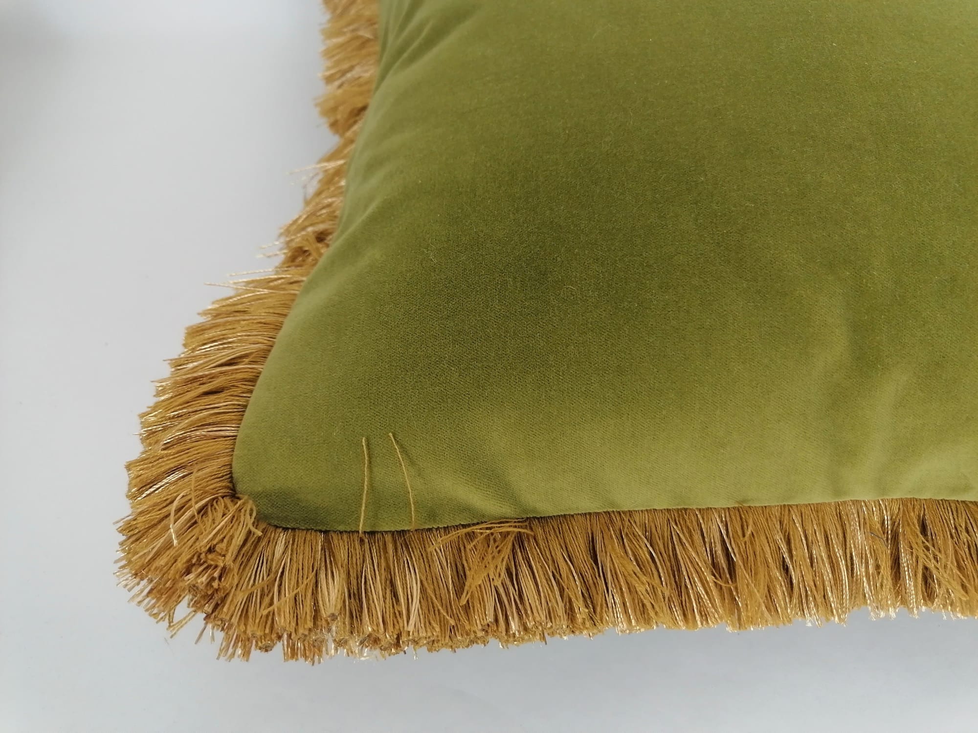 Olive green velvet outlet pillow