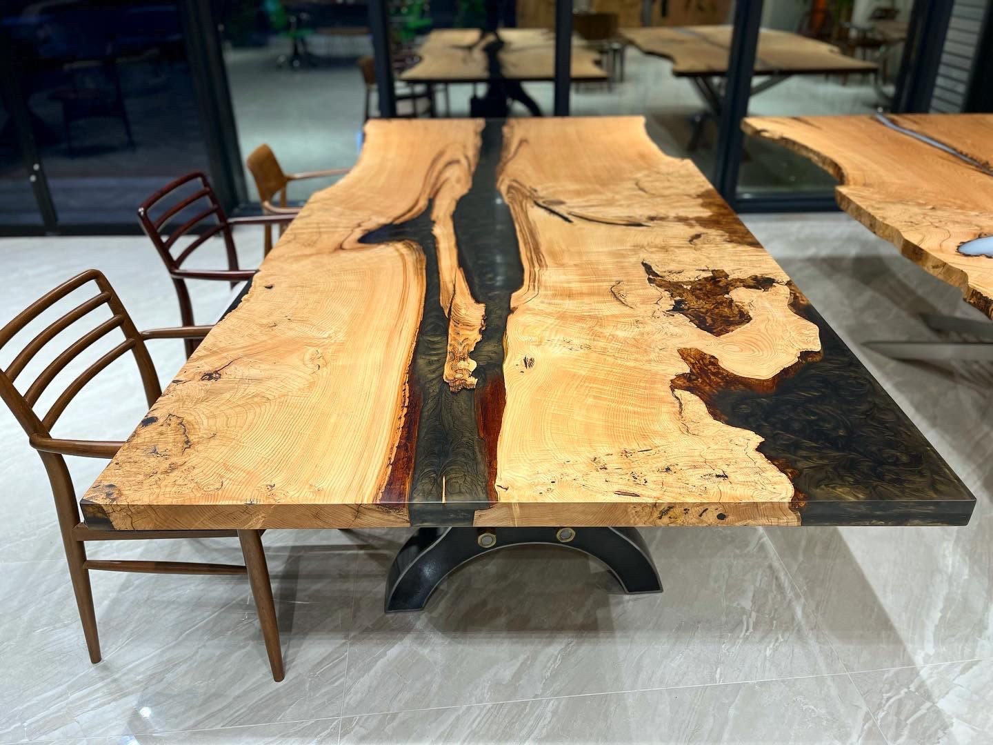 Black Resin Table, Epoxy Dining Table, Epoxy Resin Table, Custom