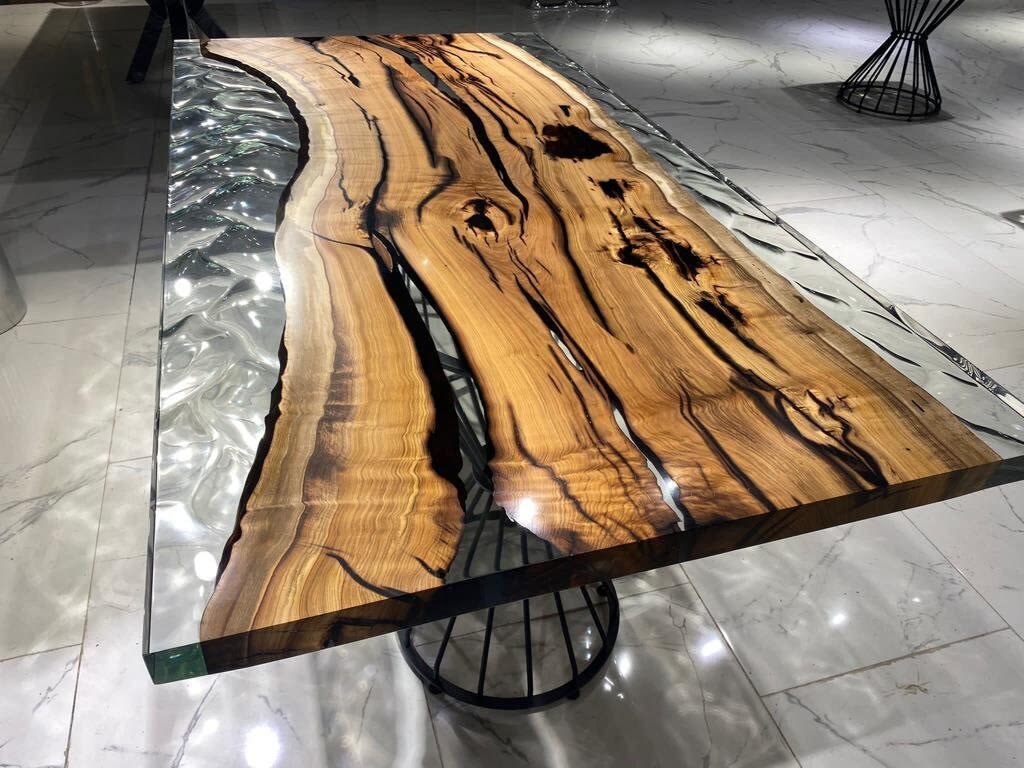 Clear Epoxy Resin Table Top - Live Edge Epoxy Table by Tinella Wood at  United States