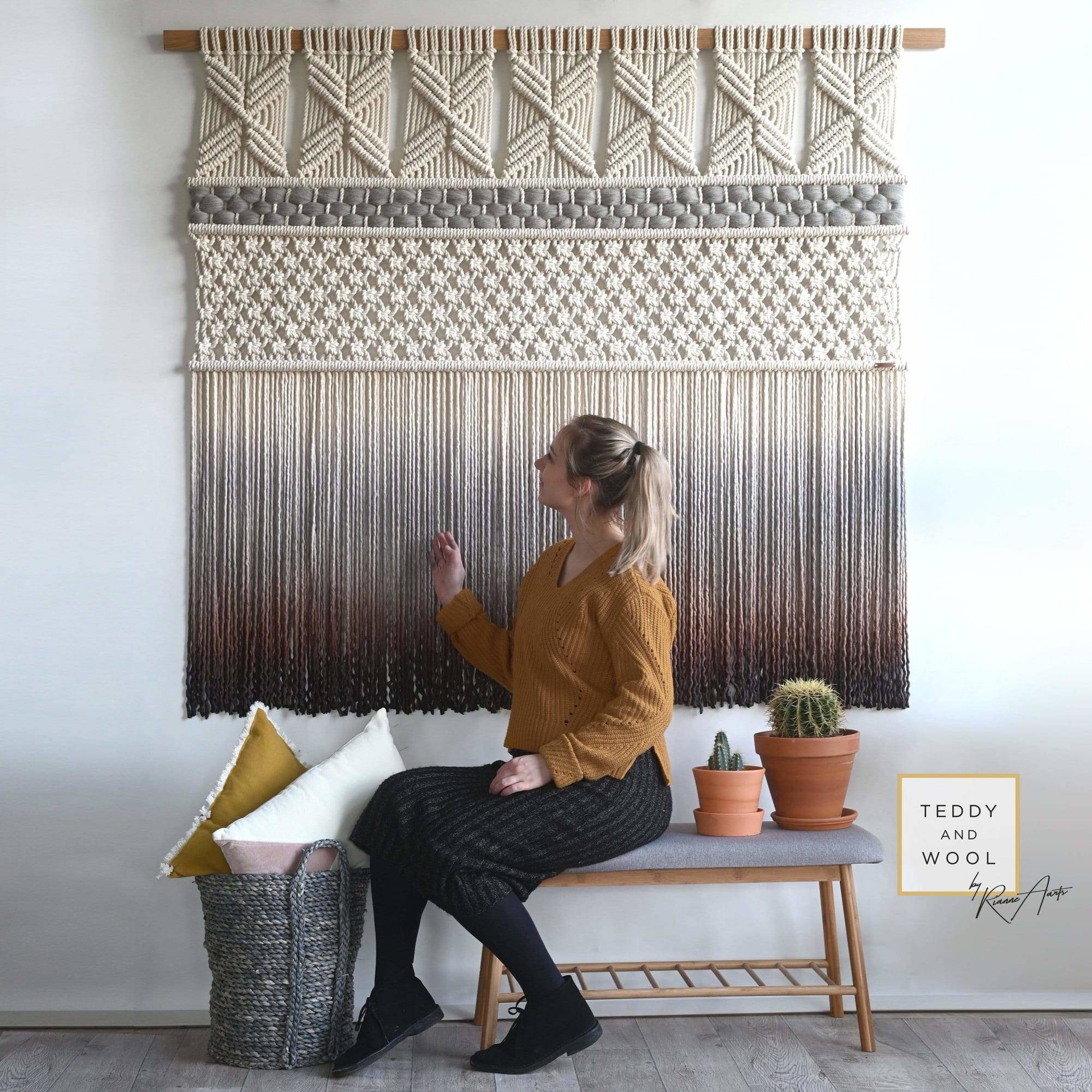 Large Macrame Wall Tapestry - SOFT HILLS by Rianne Aarts