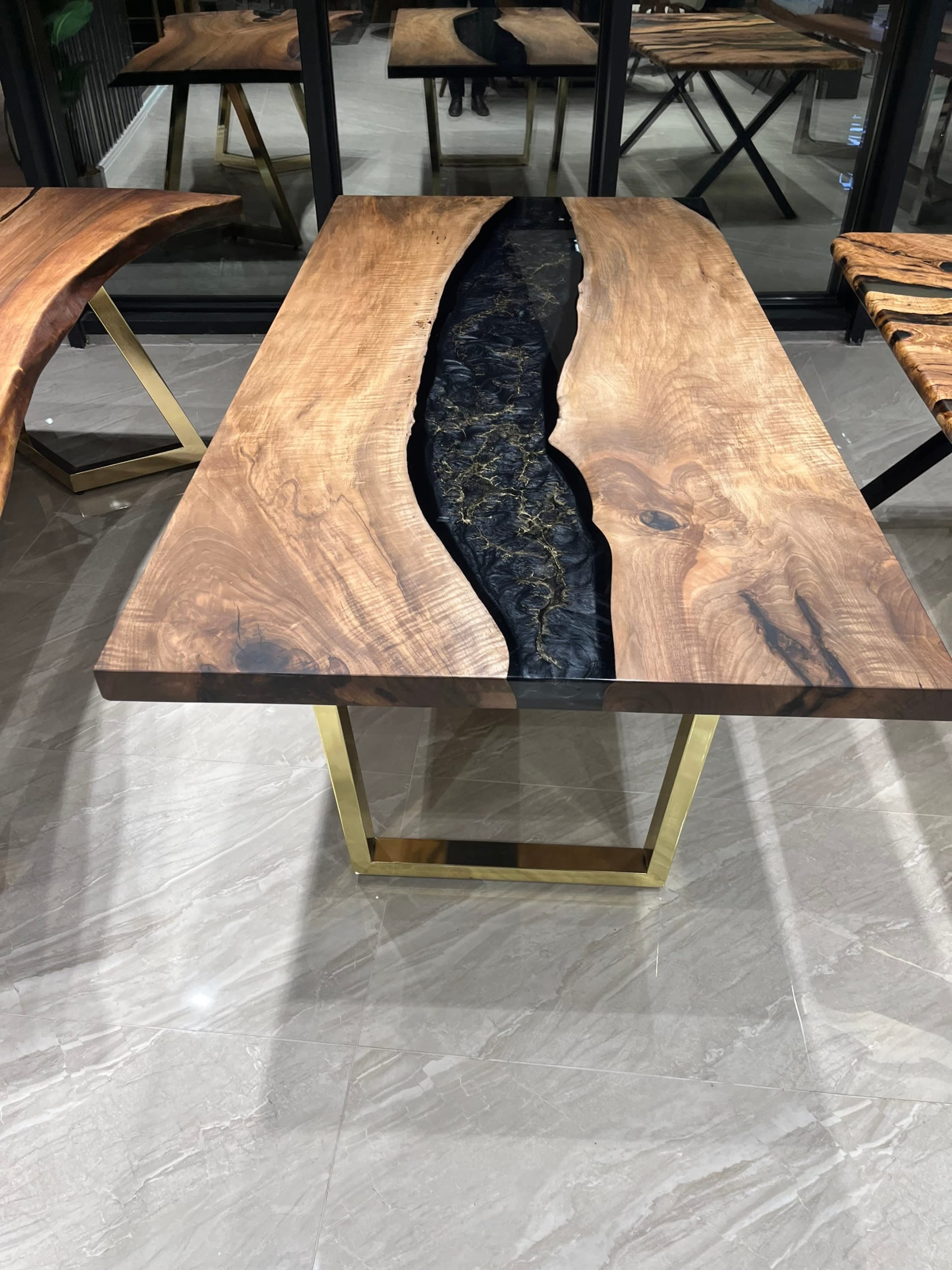 Black walnut epoxy table for deals sale