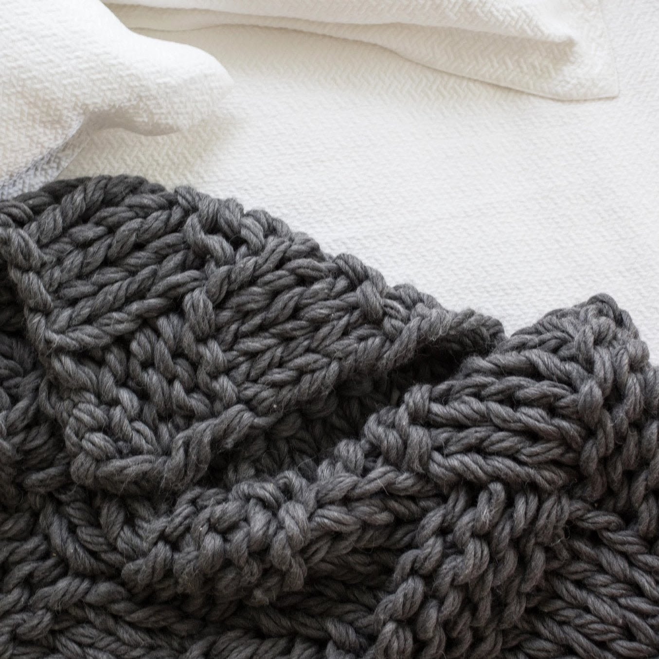 DIY ARM KNIT CHUNKY BASKET WEAVE BLANKET KIT