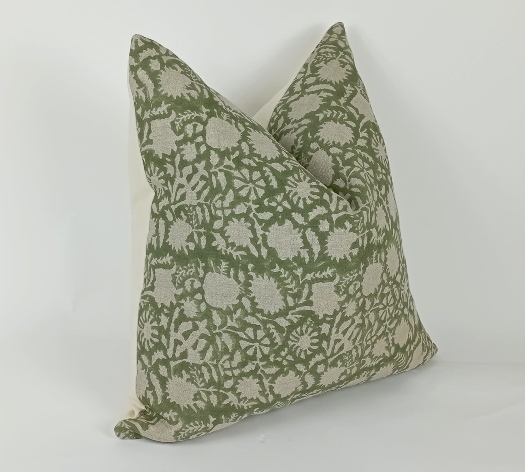 Green floral best sale throw pillows